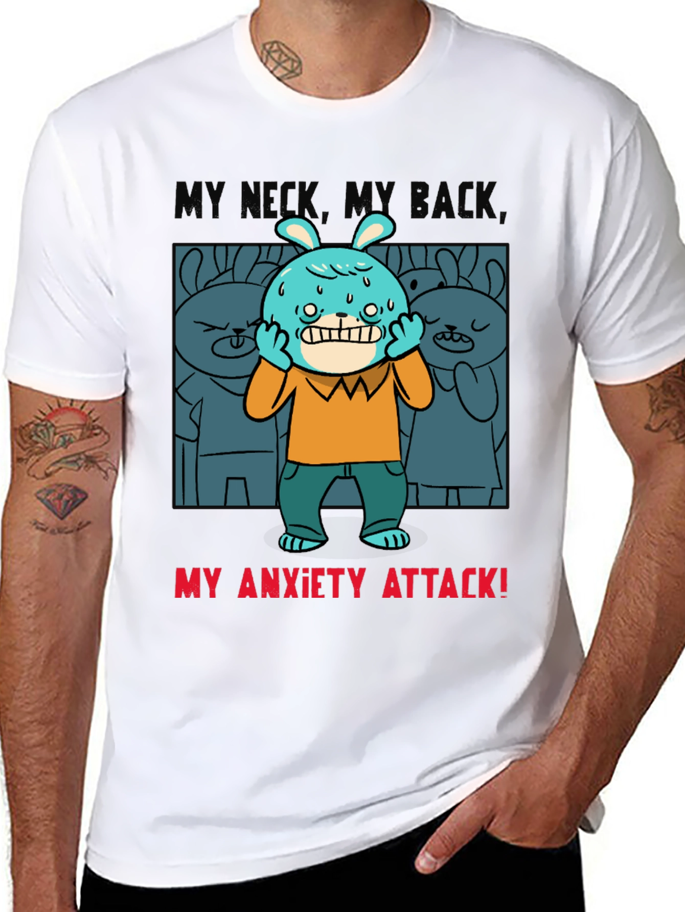 My Anxiety Attack Graphic T-Shirt Funny Novelty Tee