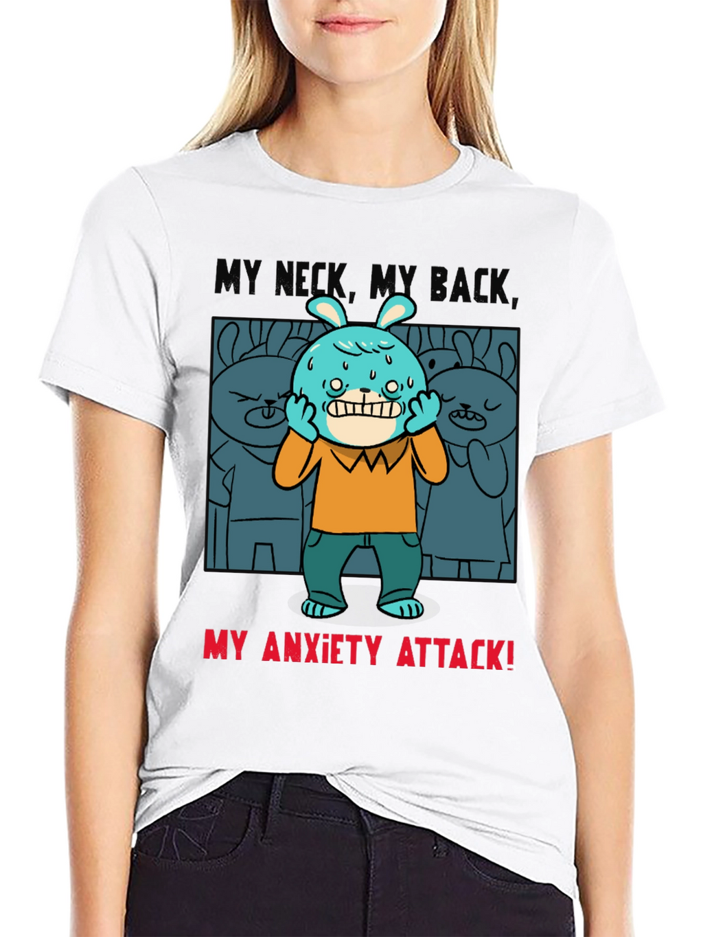 My Anxiety Attack Graphic T-Shirt Funny Novelty Tee