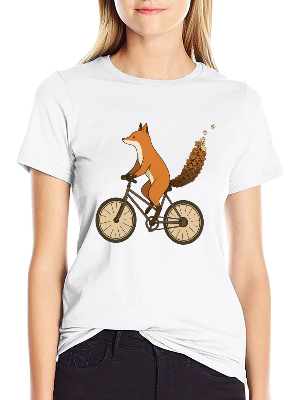 Fox on Bike Graphic Tee - Unique Animal Design