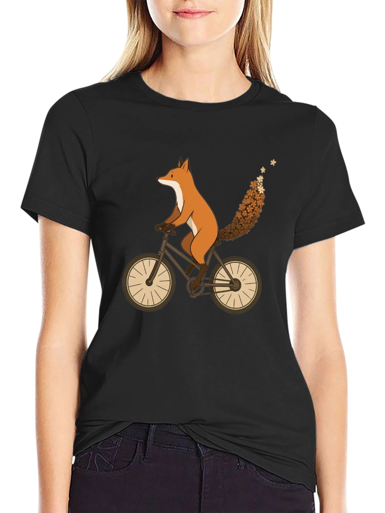 Fox on Bike Graphic Tee - Unique Animal Design