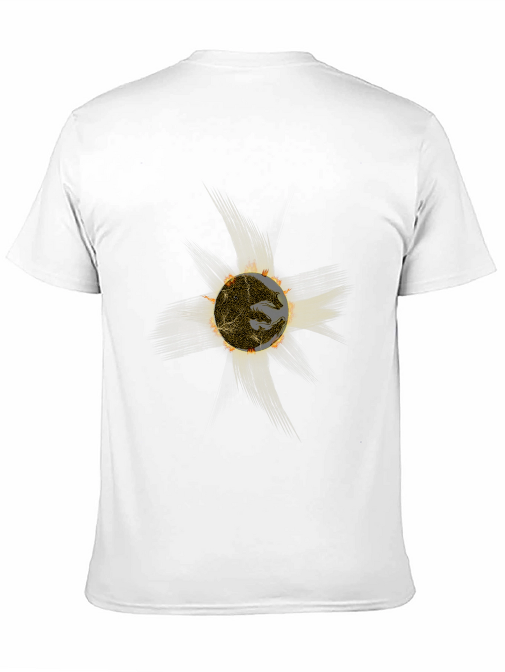 Fiery Sun Graphic Black T-Shirt