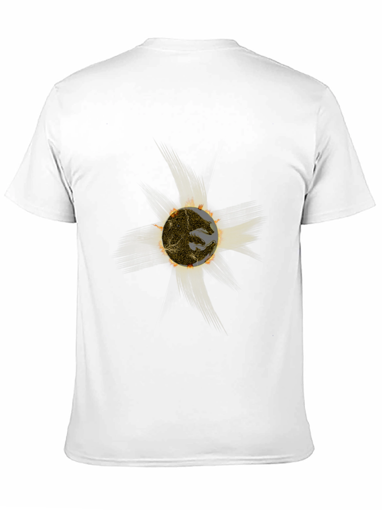 Fiery Sun Graphic Black T-Shirt