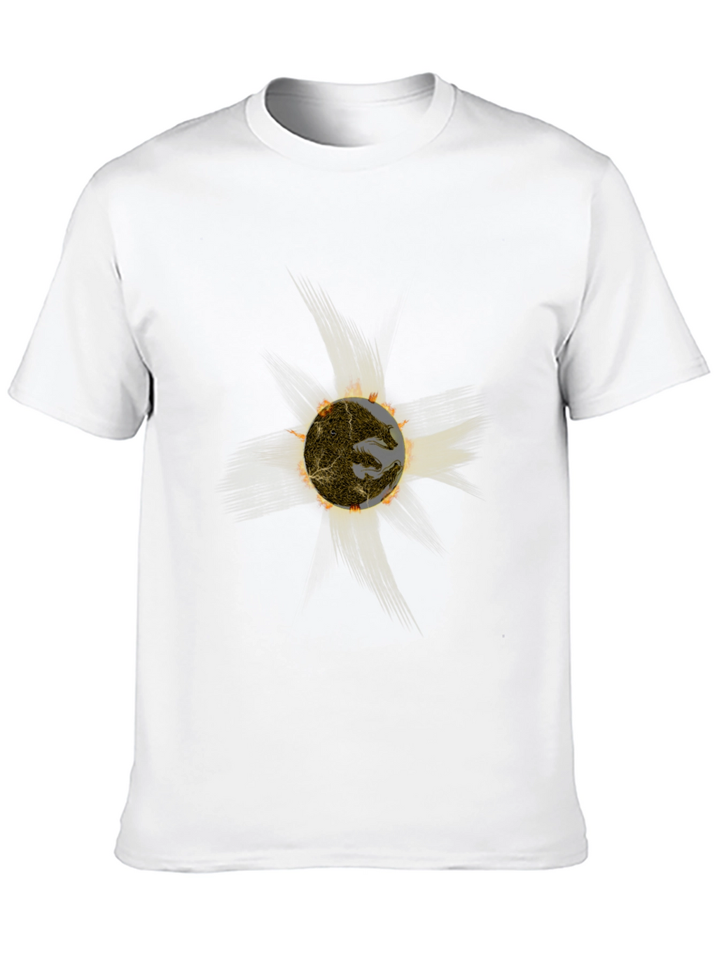 Fiery Sun Graphic Black T-Shirt