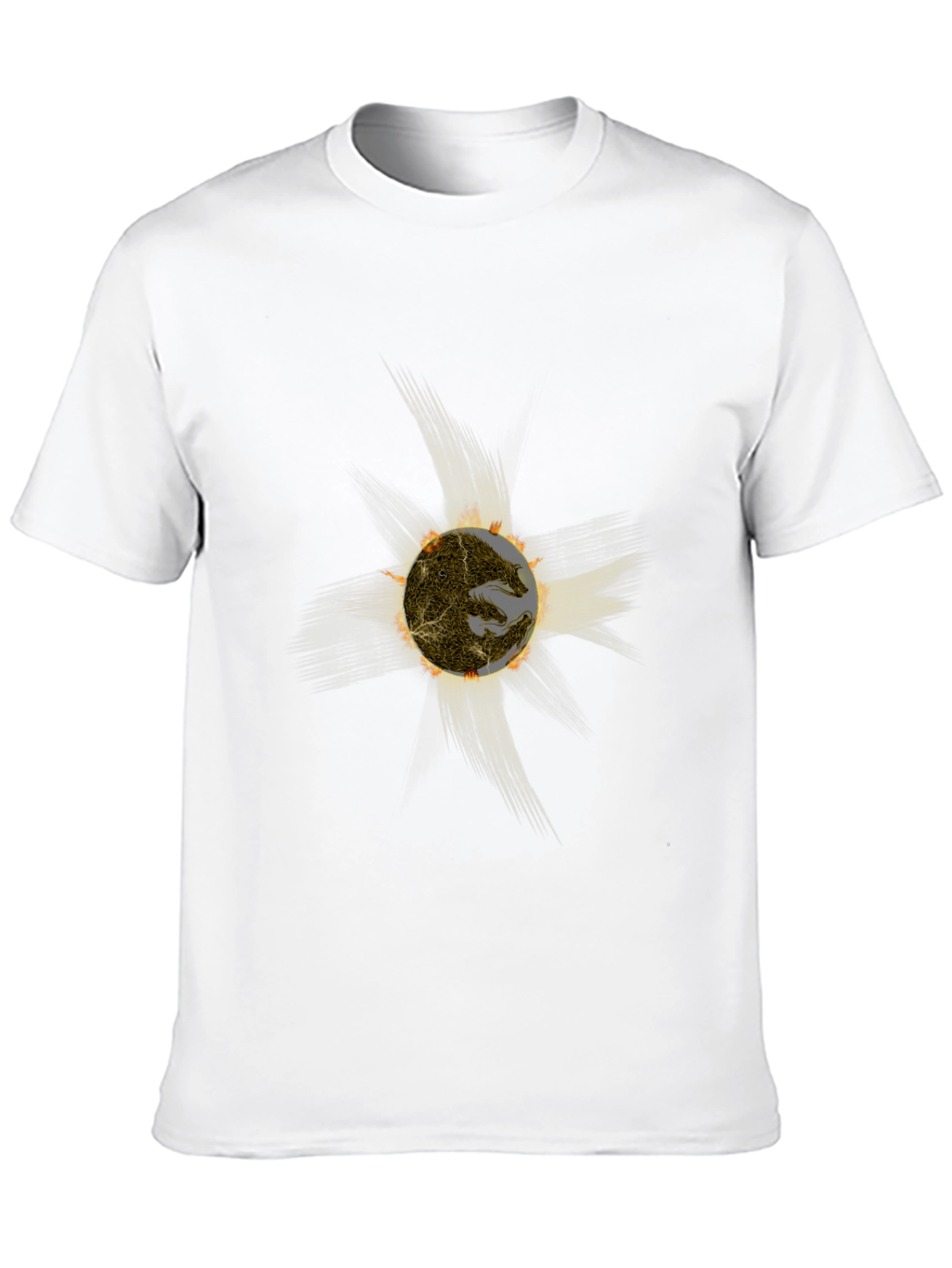 Fiery Sun Graphic Black T-Shirt