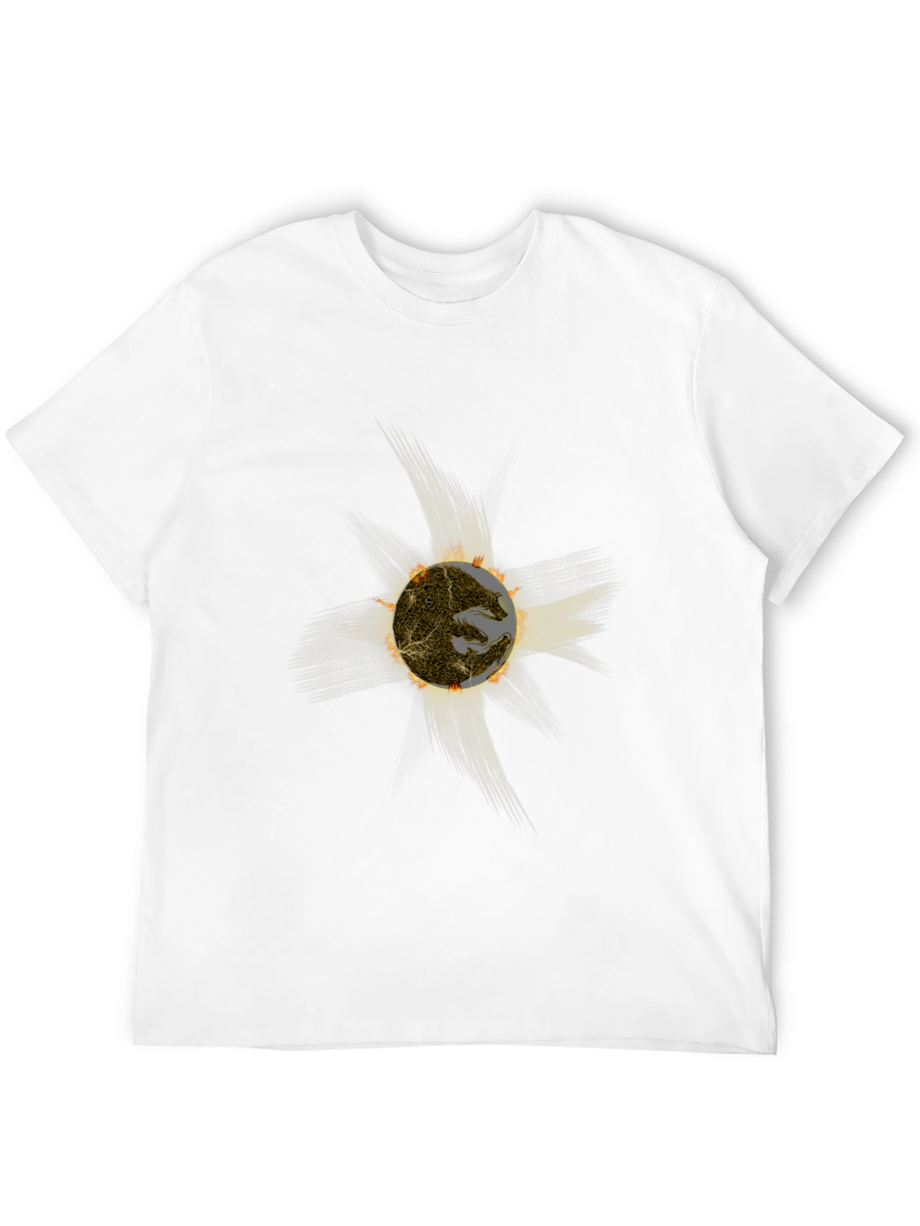 Fiery Sun Graphic Black T-Shirt
