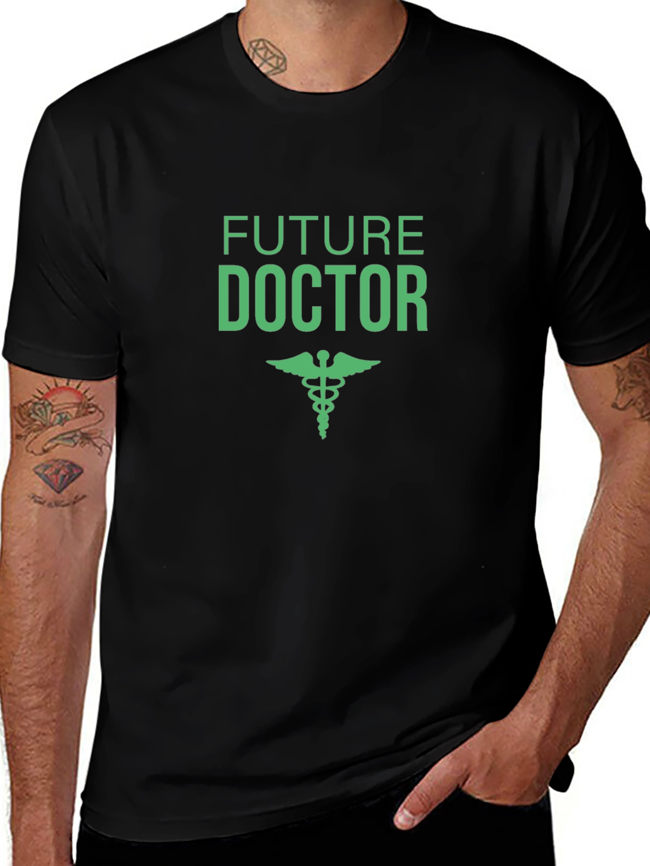 Future Doctor T-Shirt - Black Caduceus