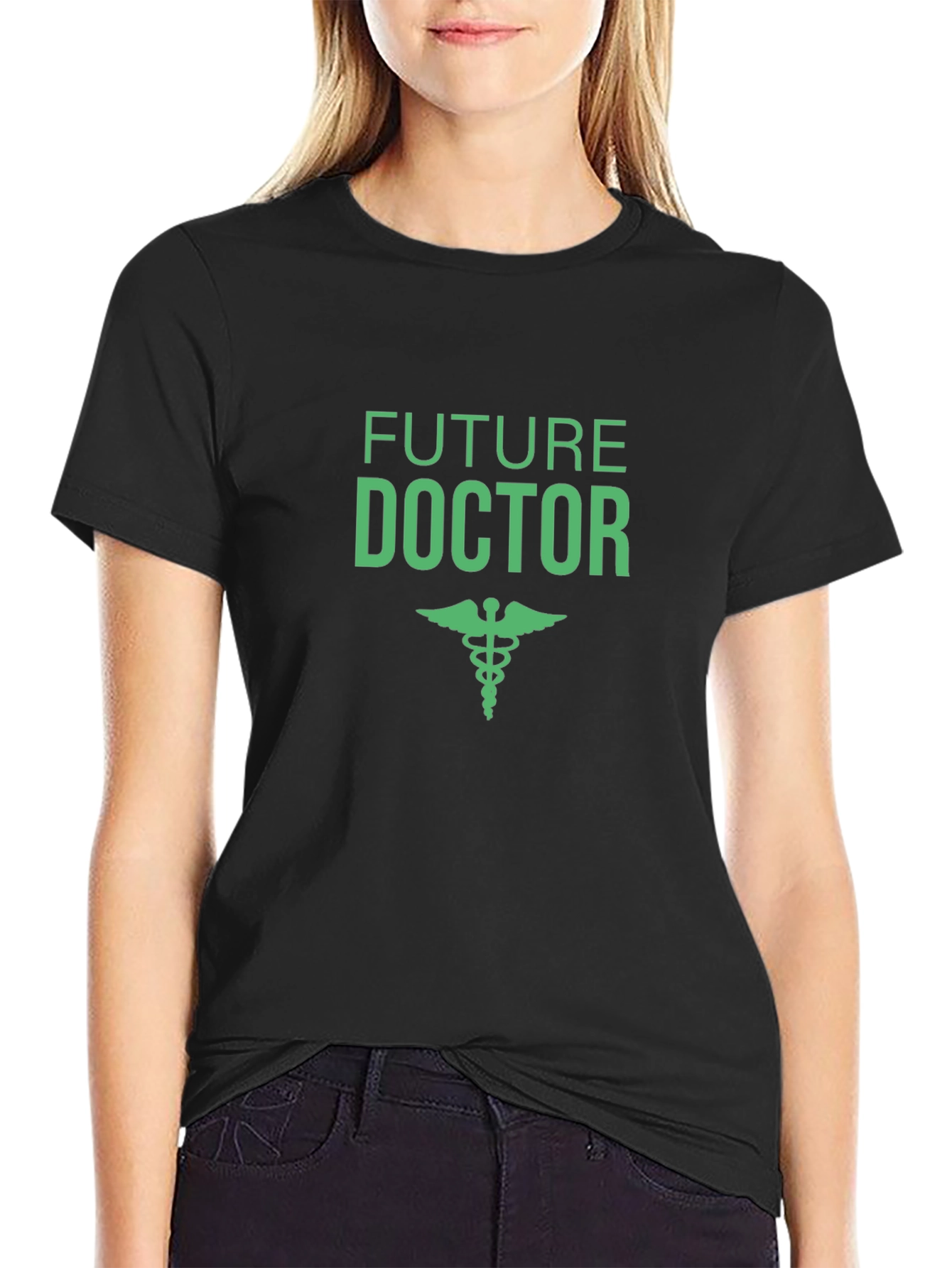 Future Doctor T-Shirt - Black Caduceus
