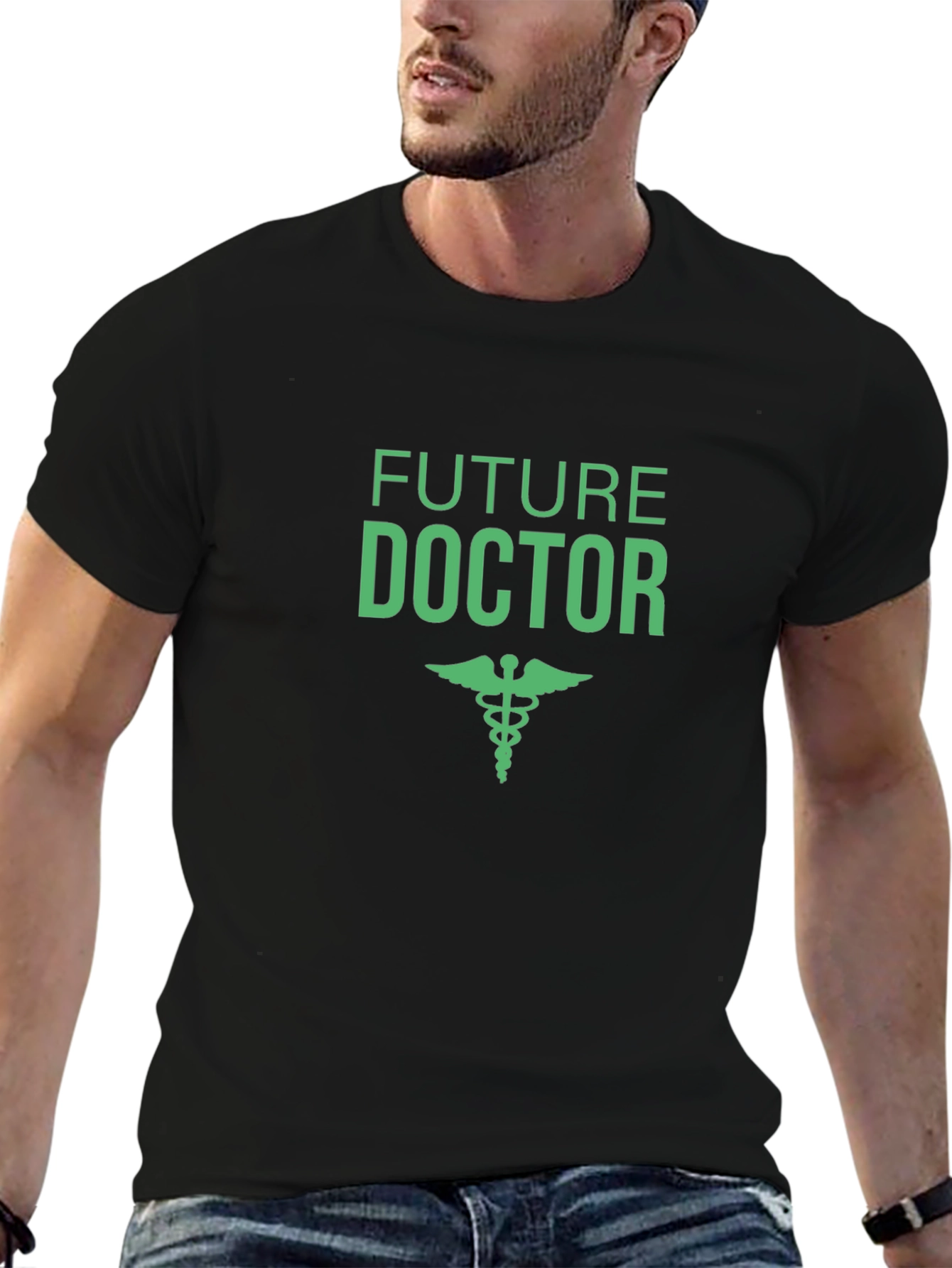 Future Doctor T-Shirt - Black Caduceus