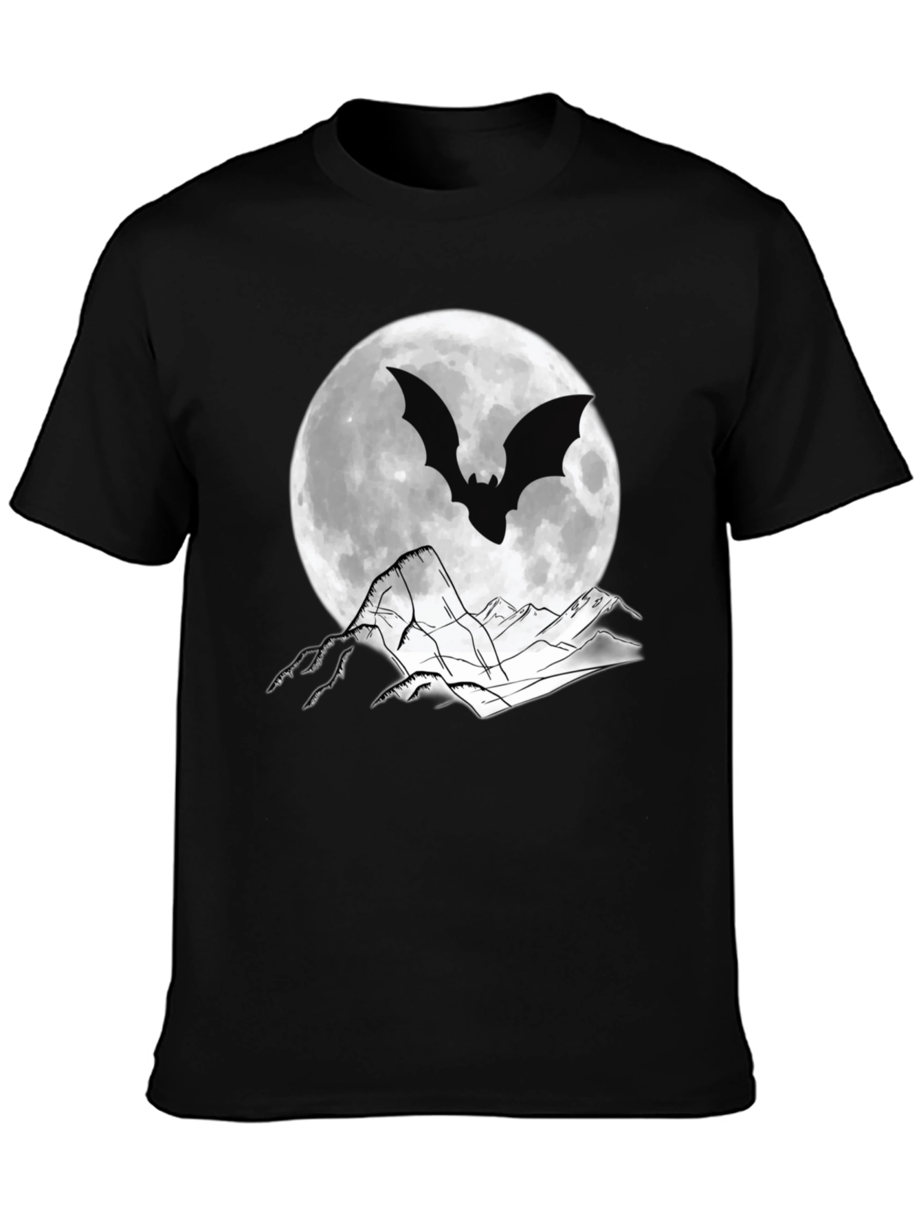 Bat Moon Graphic T-Shirt - Spooky Halloween Tee