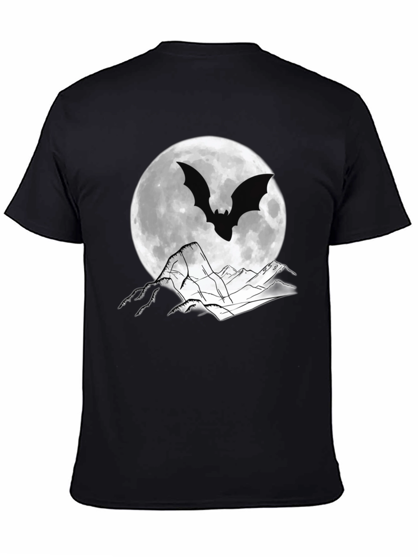 Bat Moon Graphic T-Shirt - Spooky Halloween Tee