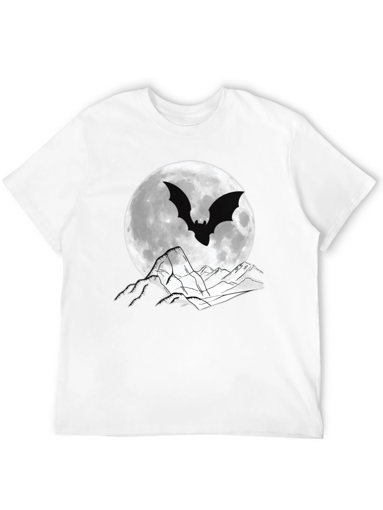 Bat Moon Graphic T-Shirt - Spooky Halloween Tee