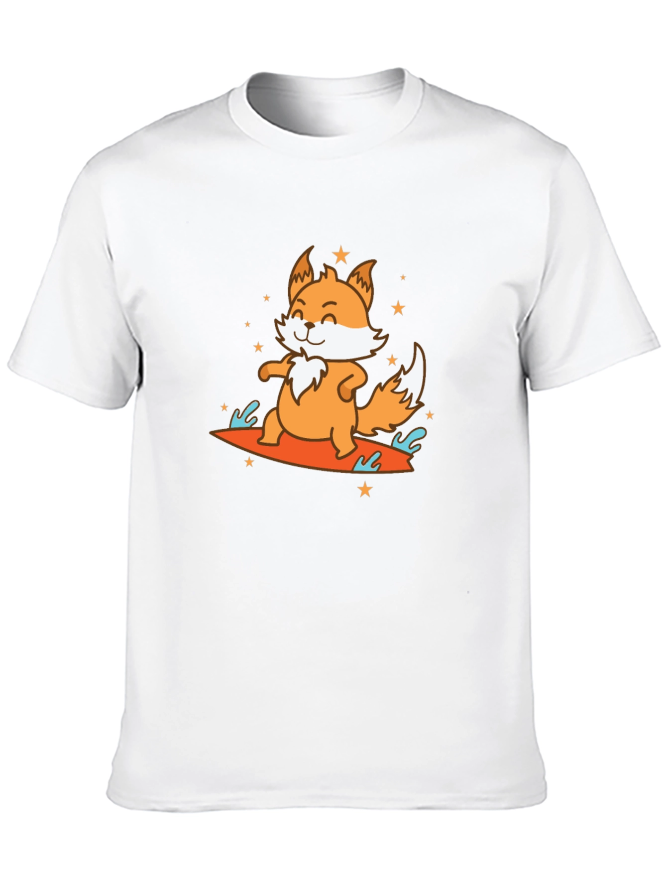 Surfing Fox Graphic Tee - Fun Animal T-Shirt