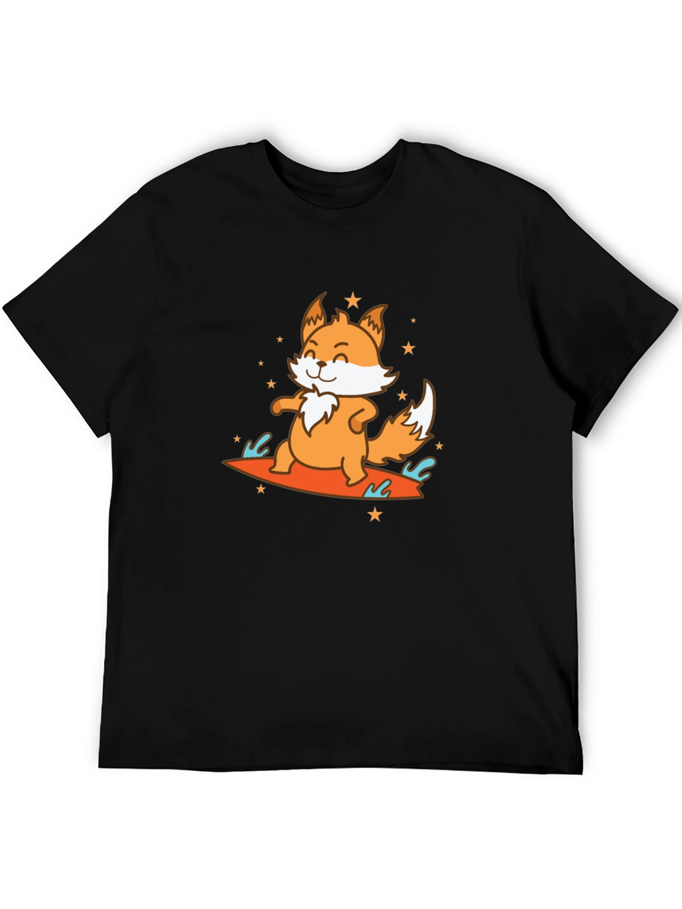 Surfing Fox Graphic Tee - Fun Animal T-Shirt