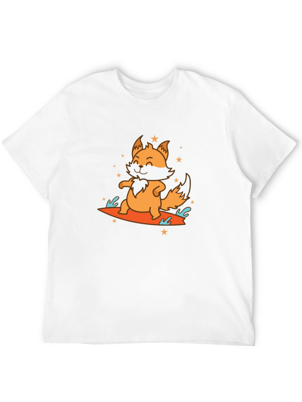 Surfing Fox Graphic Tee - Fun Animal T-Shirt