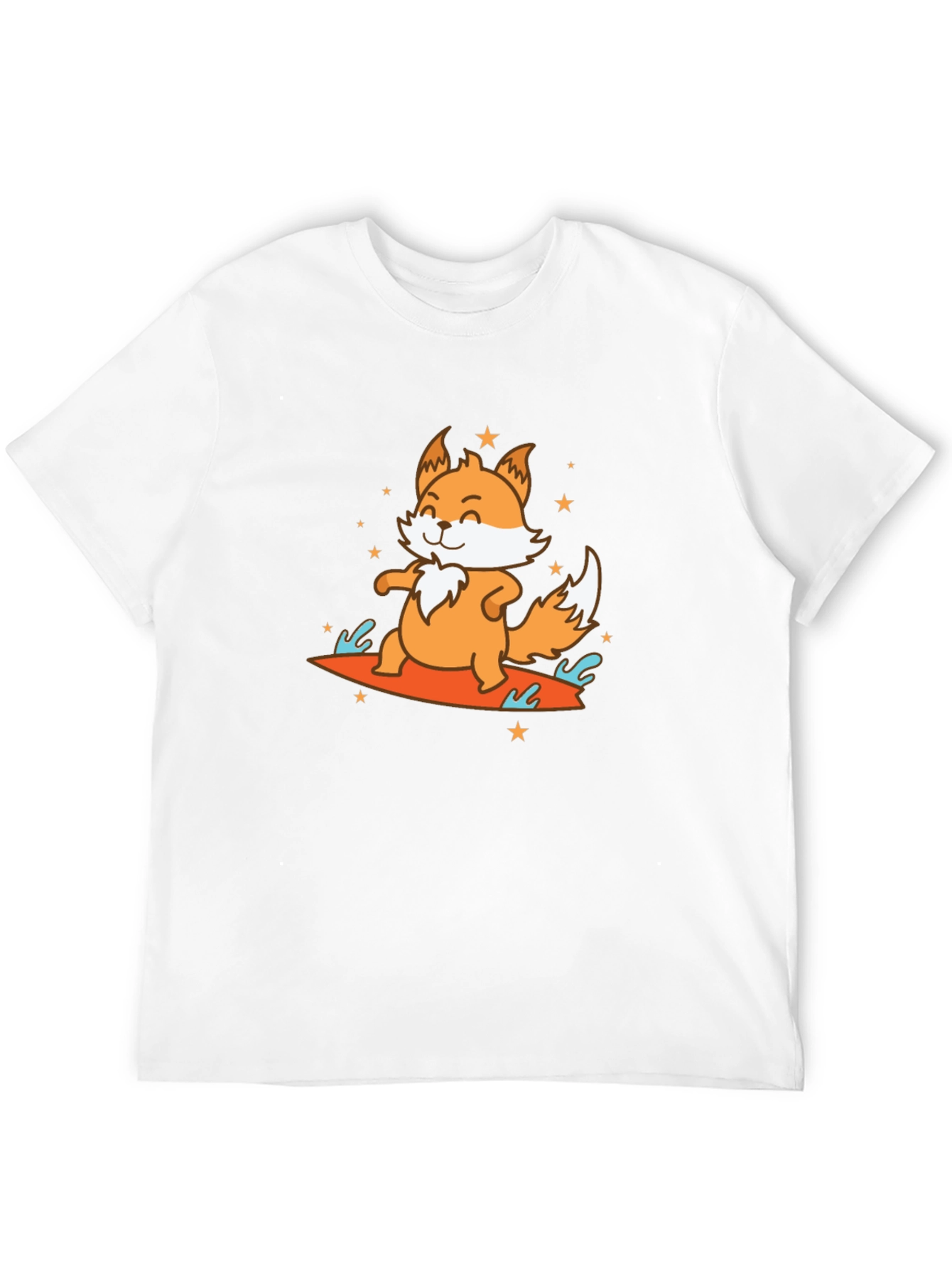 Surfing Fox Graphic Tee - Fun Animal T-Shirt
