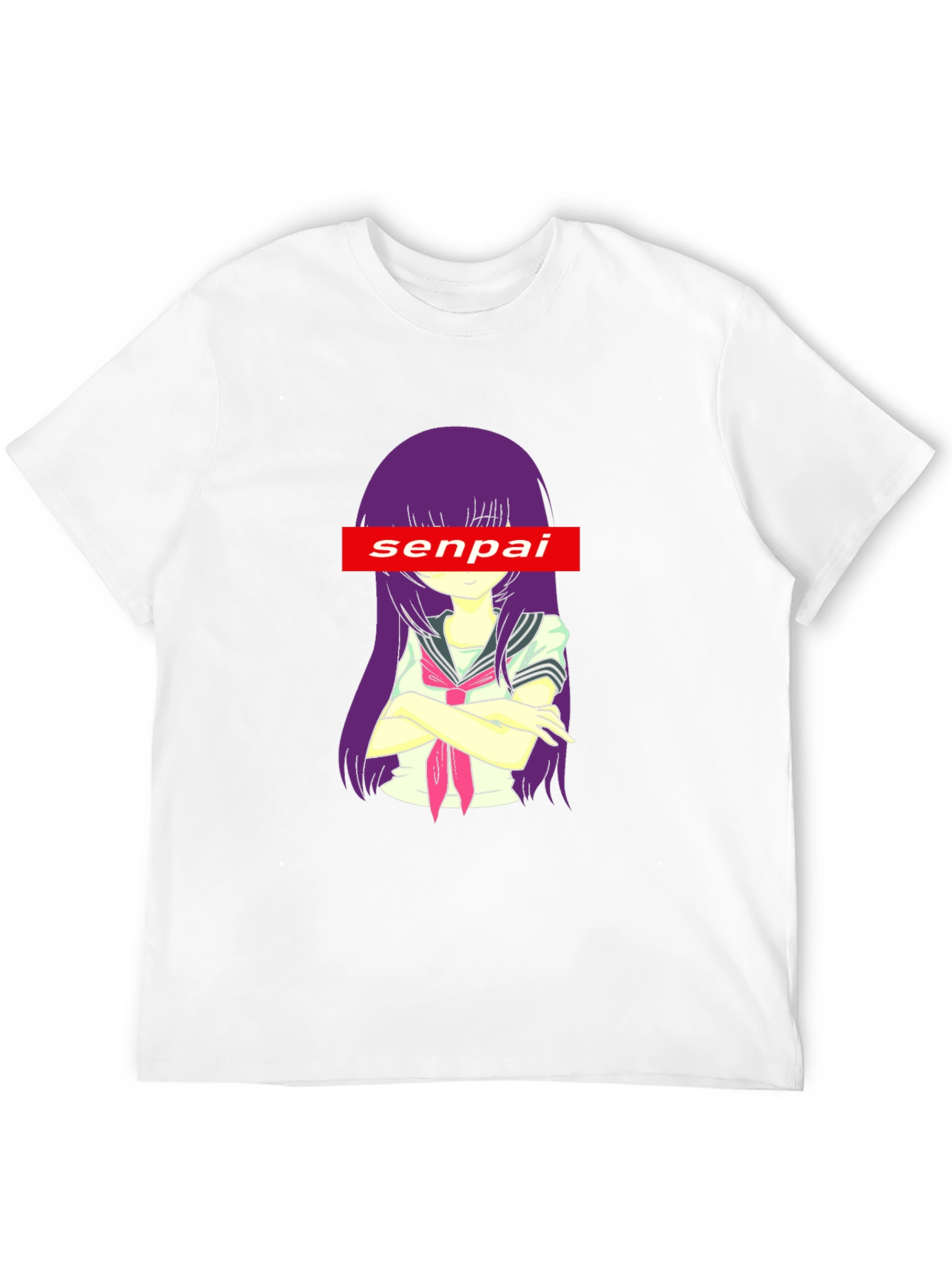 Senpai Anime Graphic Tee - Black Cotton T-Shirt