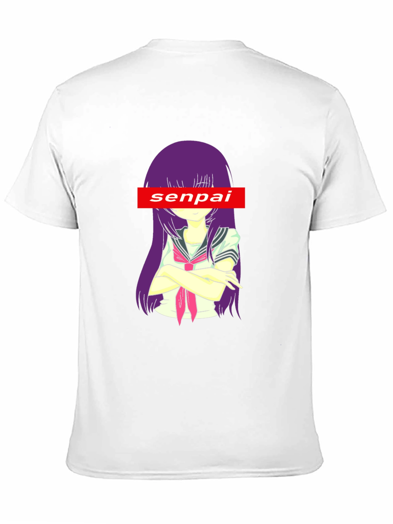 Senpai Anime Graphic Tee - Black Cotton T-Shirt