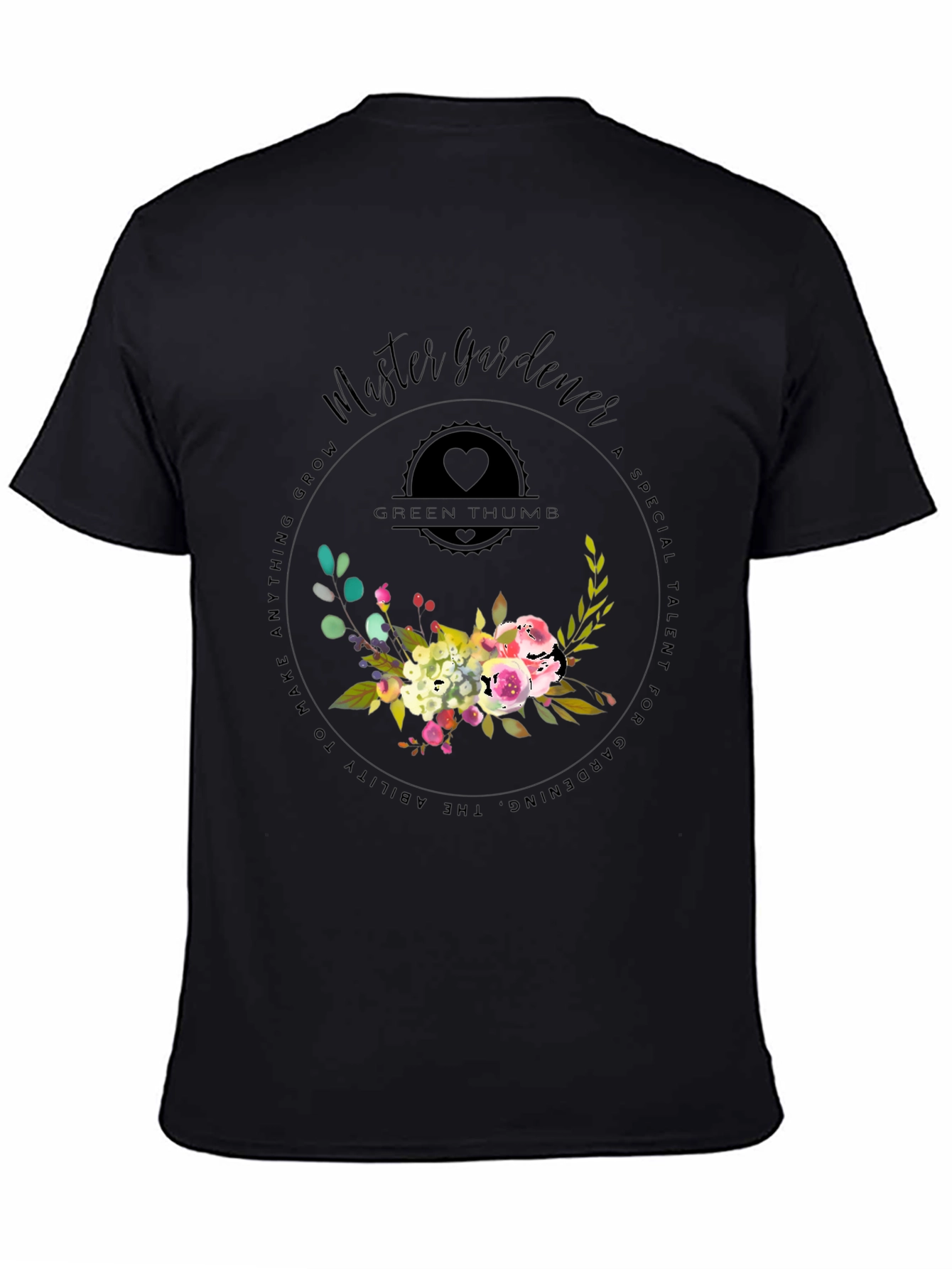 Master Gardener T-Shirt - Green Thumb Floral Design