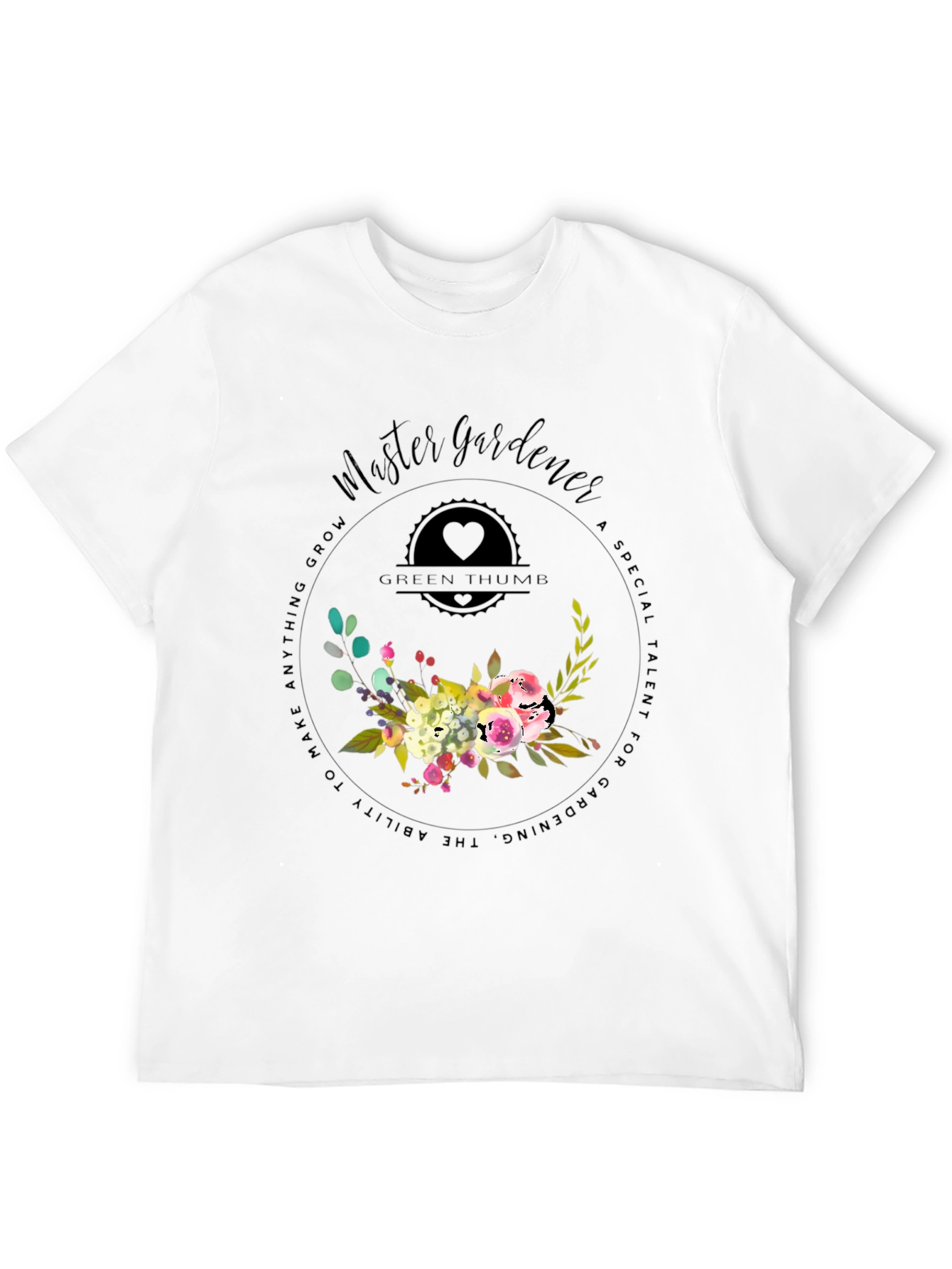 Master Gardener T-Shirt - Green Thumb Floral Design