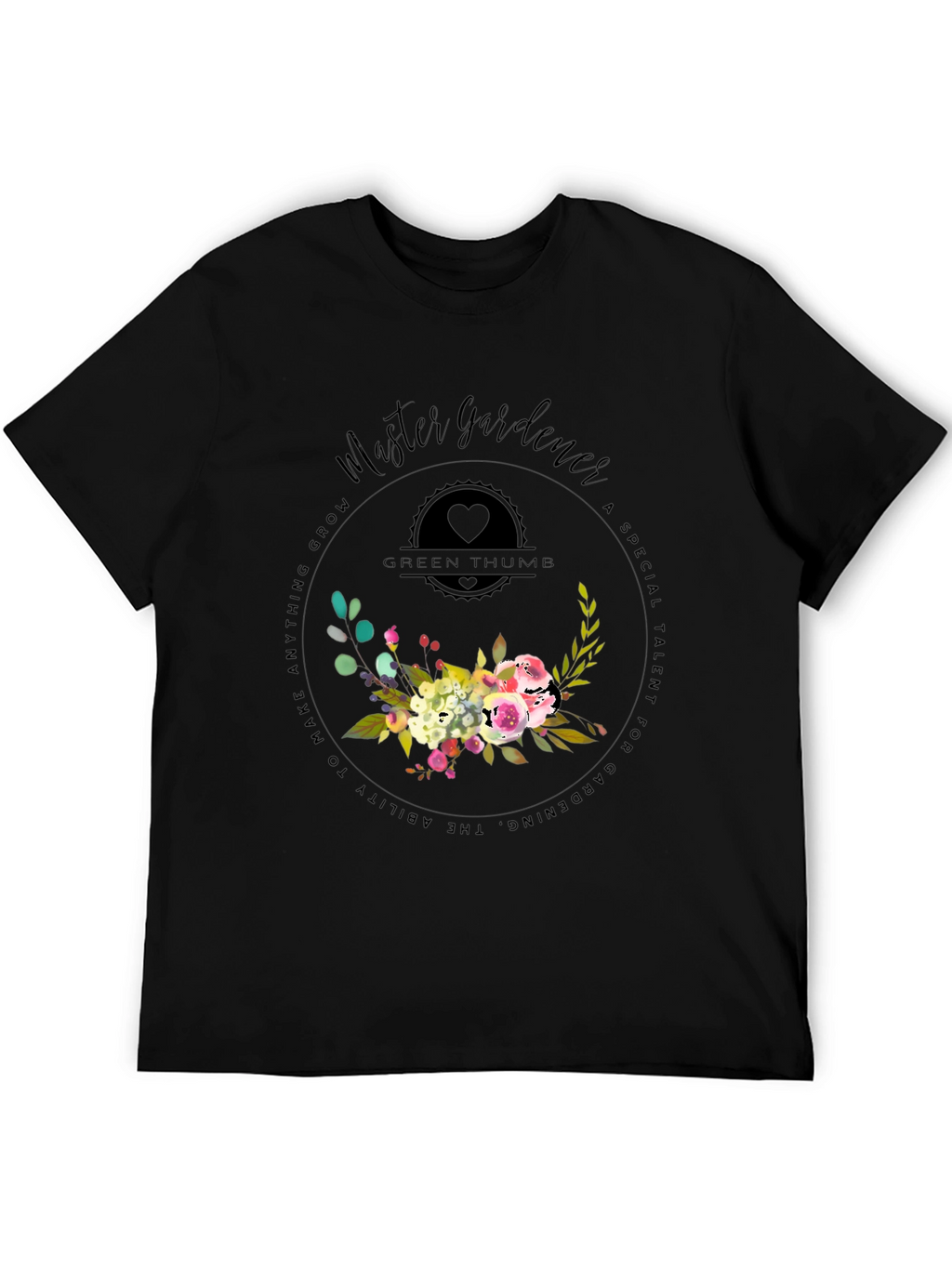Master Gardener T-Shirt - Green Thumb Floral Design