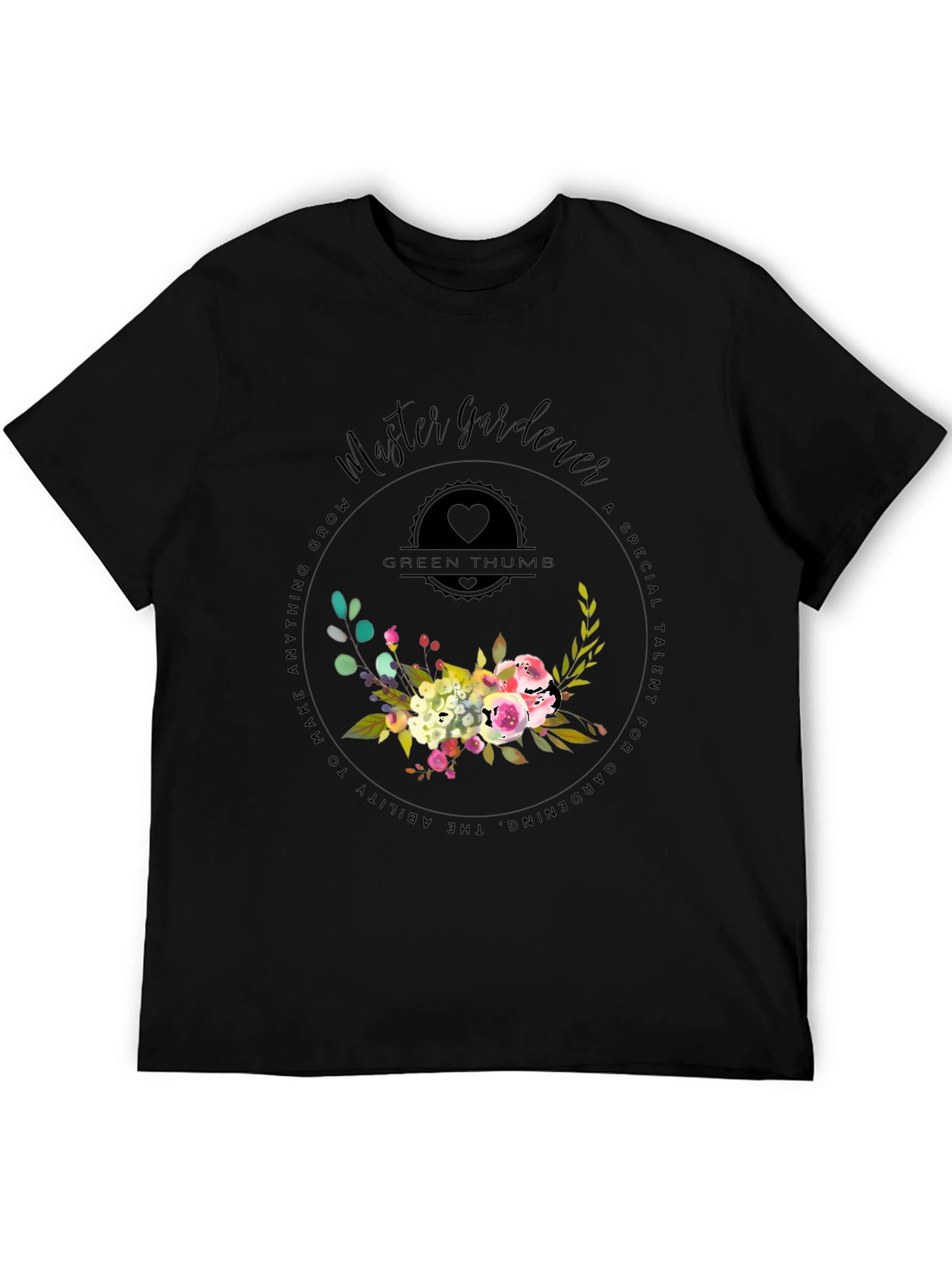 Master Gardener T-Shirt - Green Thumb Floral Design