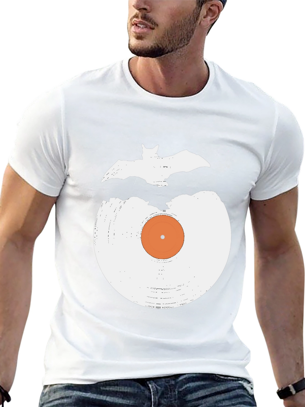 Vinyl Record & Bat Graphic Tee