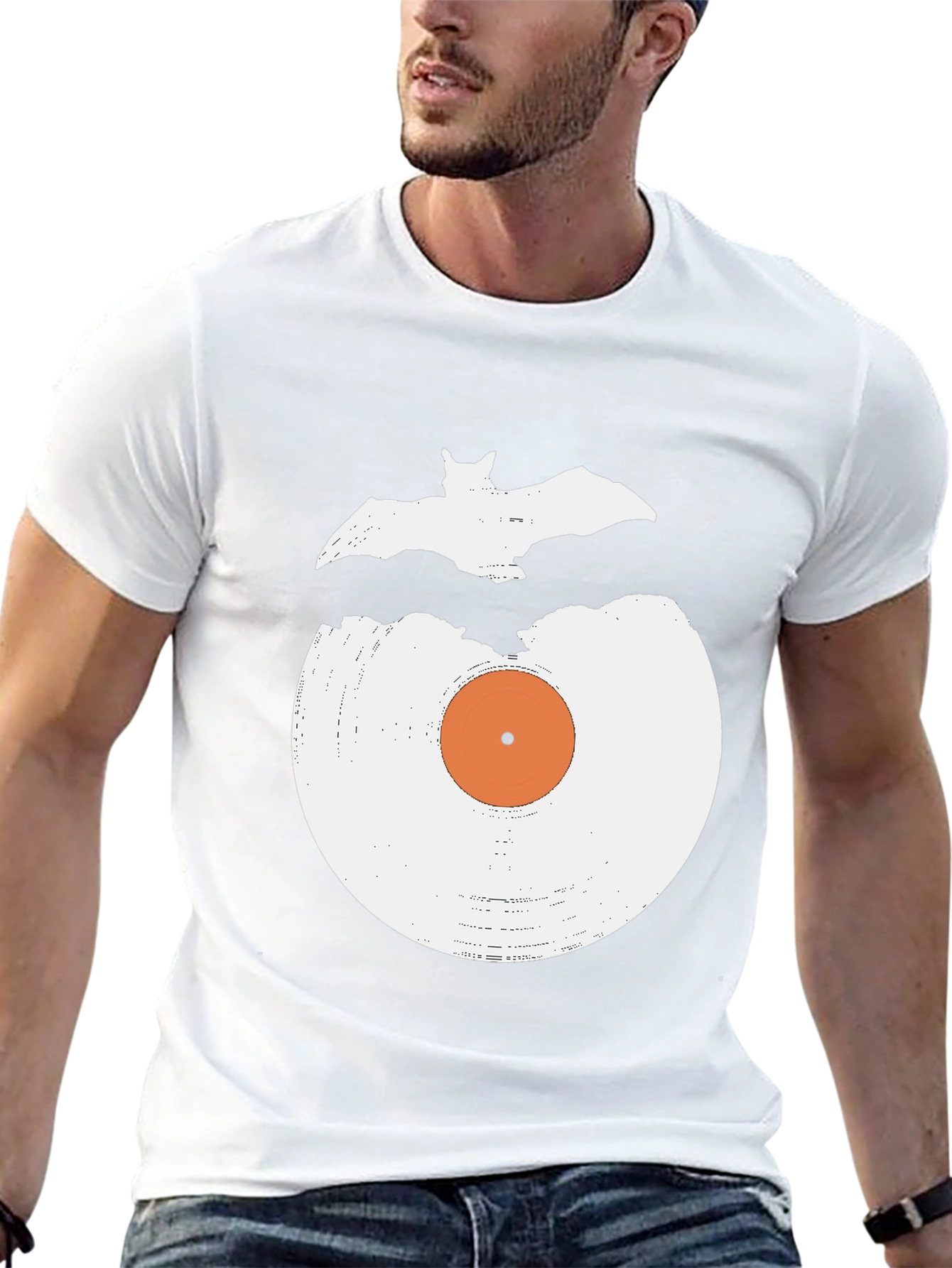 Vinyl Record & Bat Graphic Tee