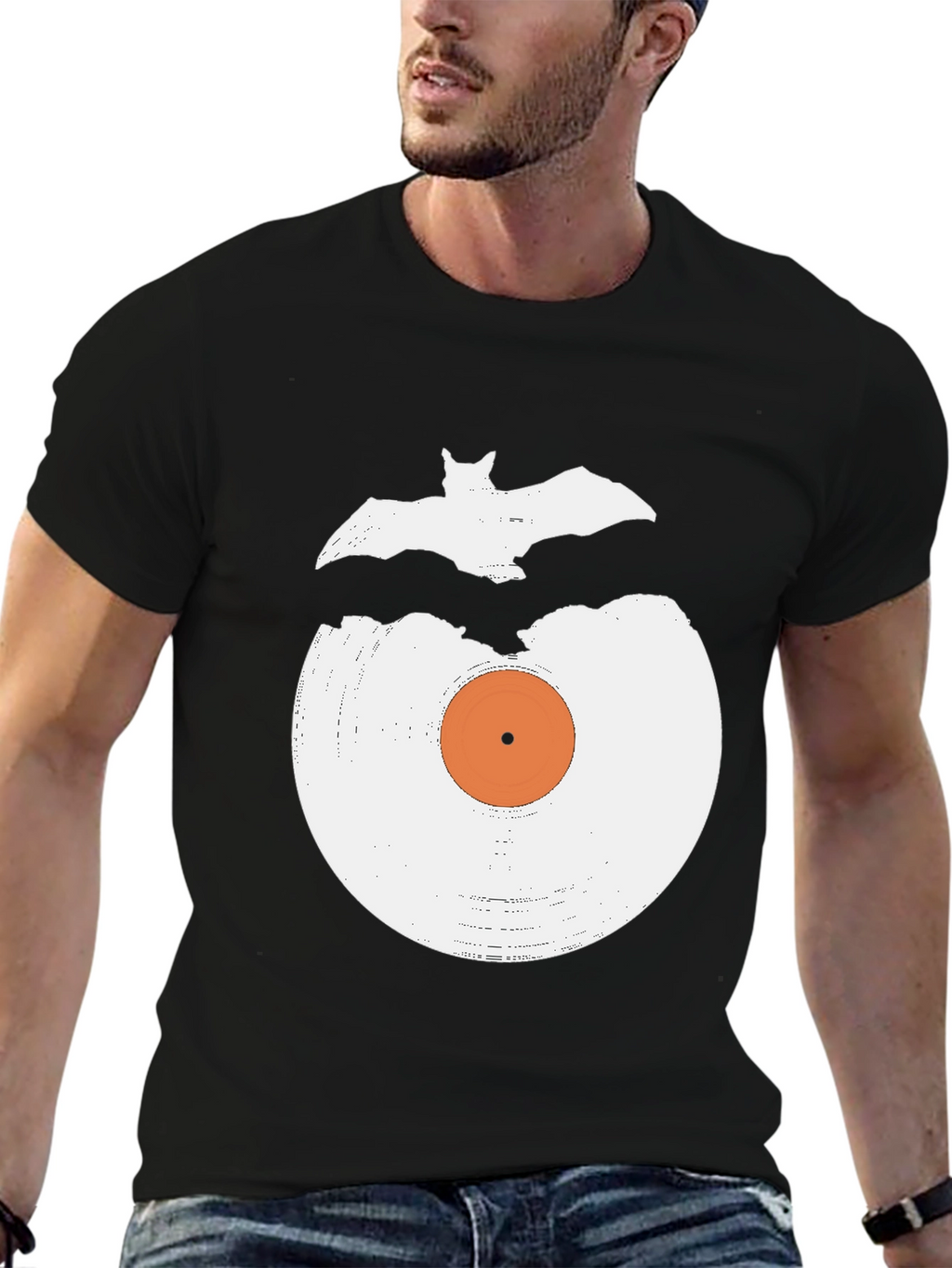 Vinyl Record & Bat Graphic Tee