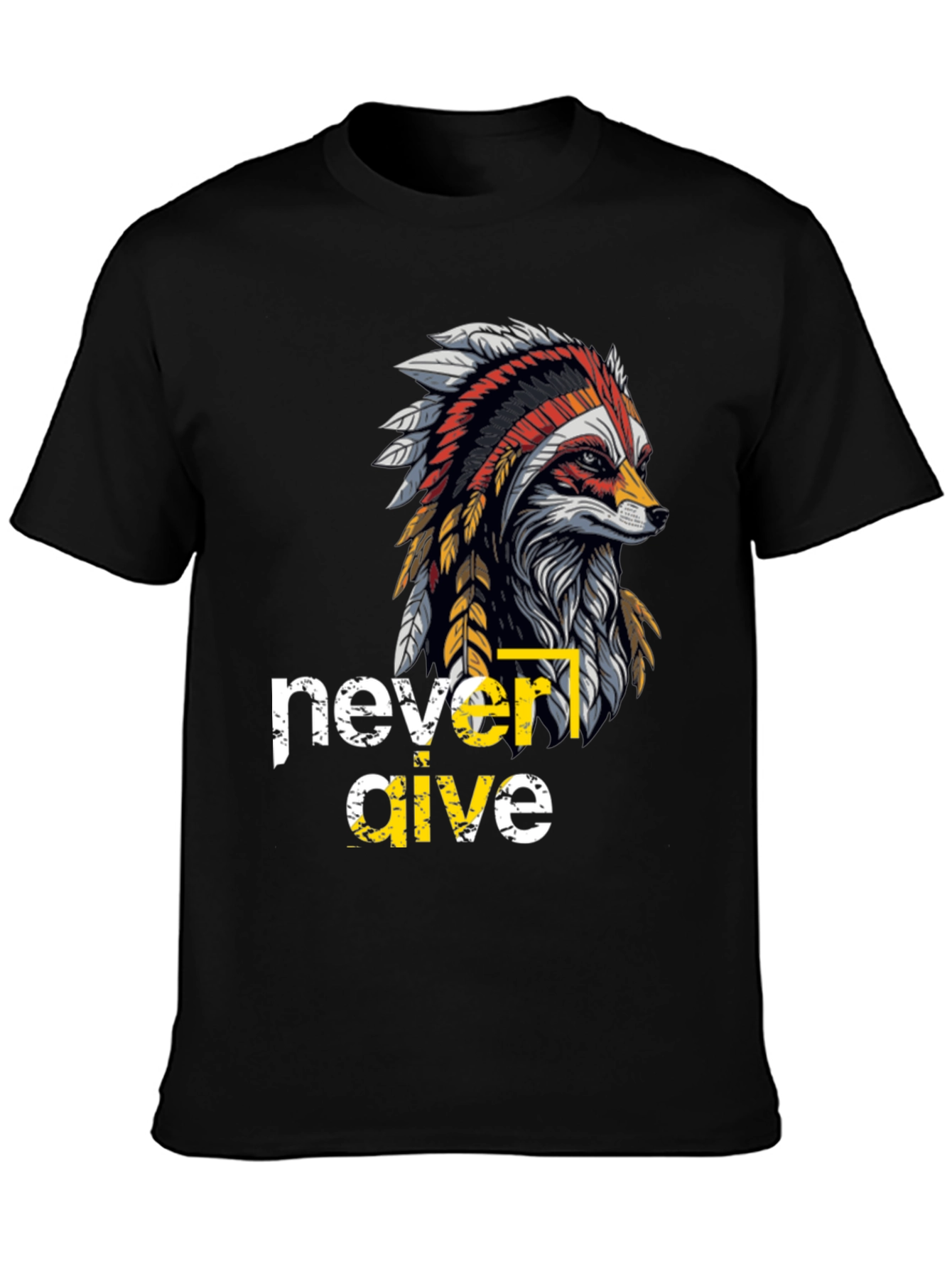 Native American Fox Graphic T-Shirt