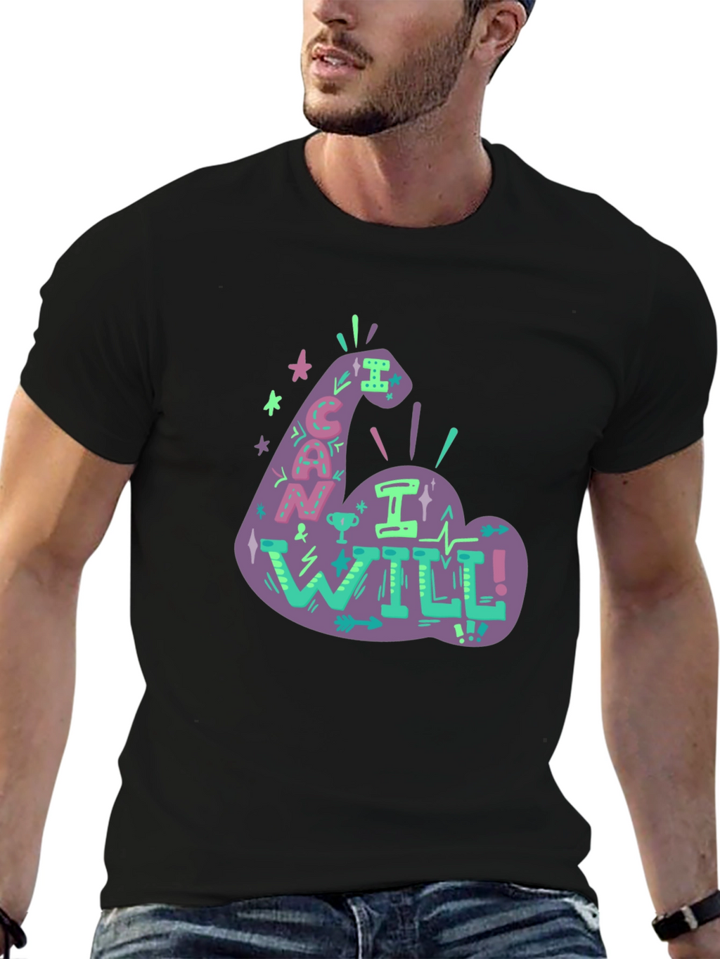 Motivational Graphic Tee - I Can I Will
