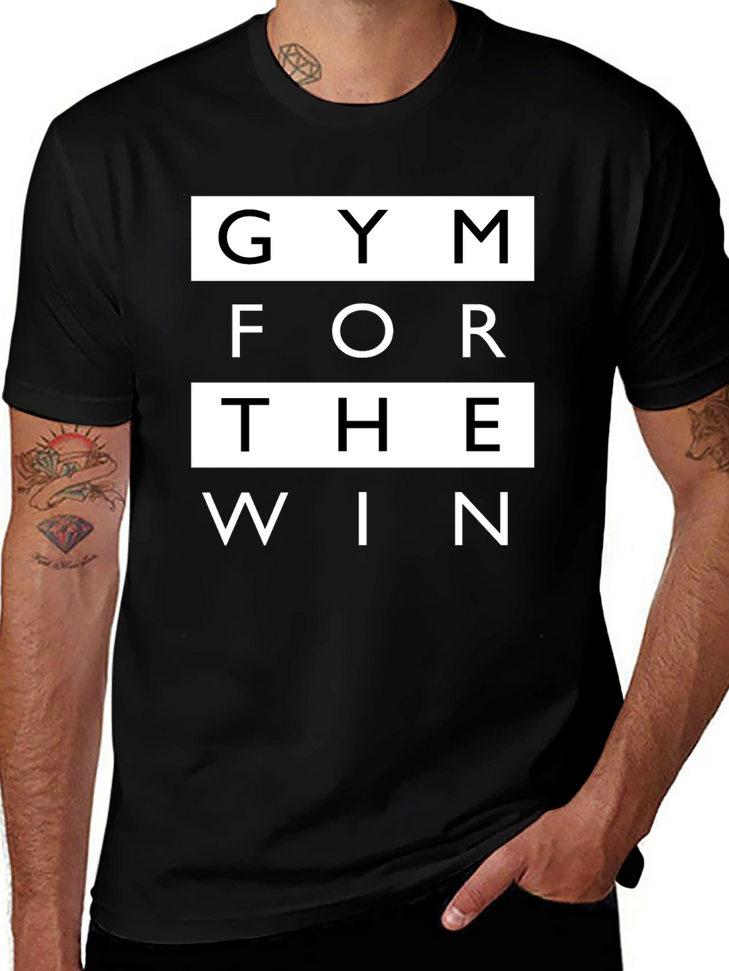 Gym For The Win Black Graphic T-Shirt