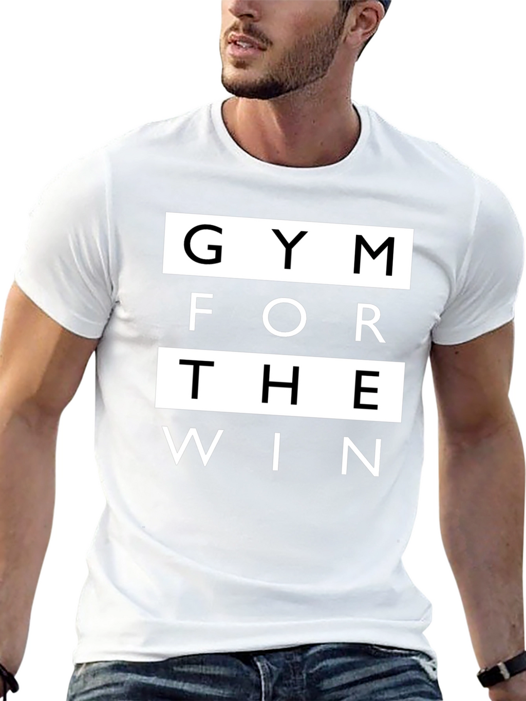 Gym For The Win Black Graphic T-Shirt