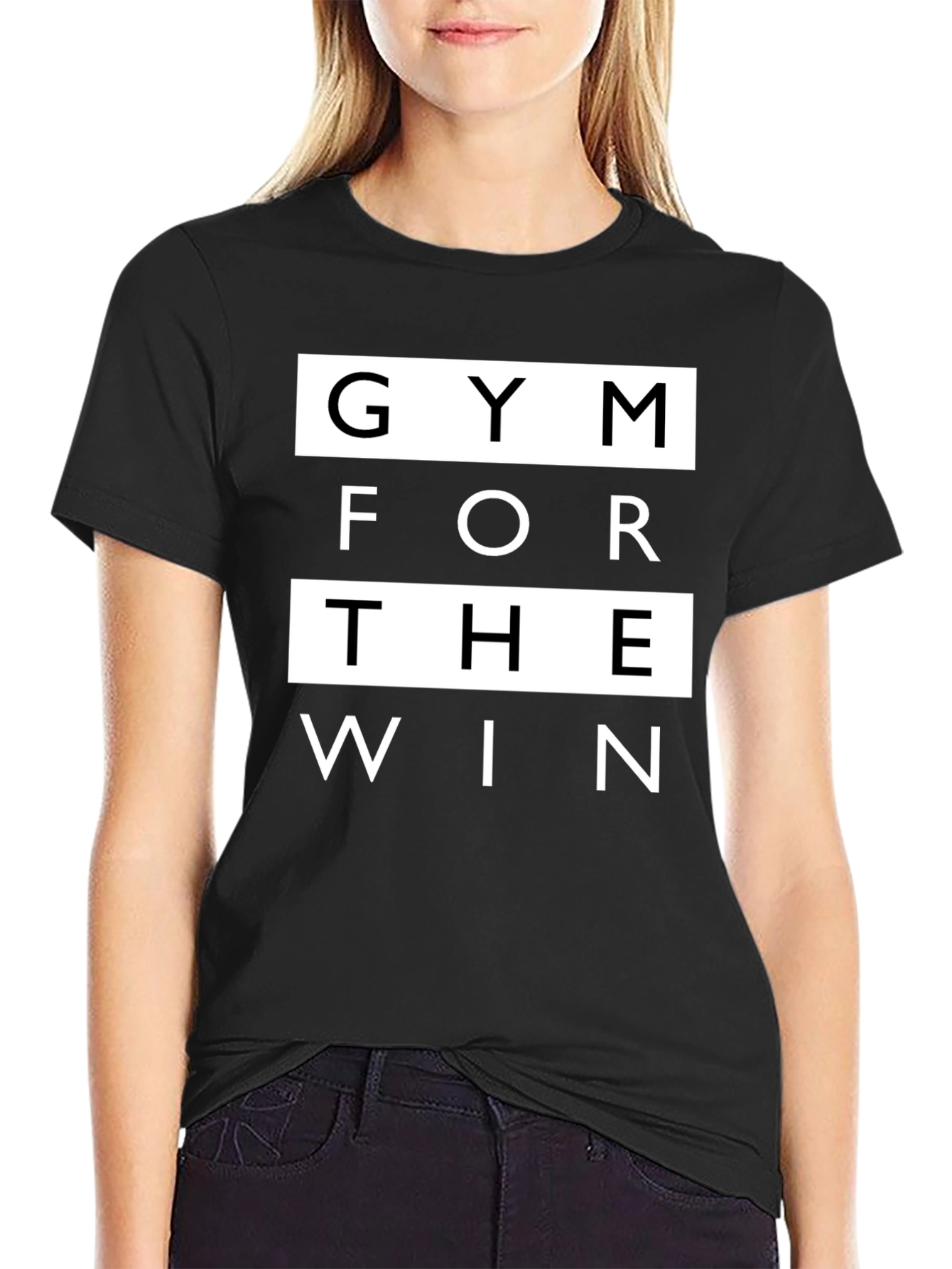 Gym For The Win Black Graphic T-Shirt