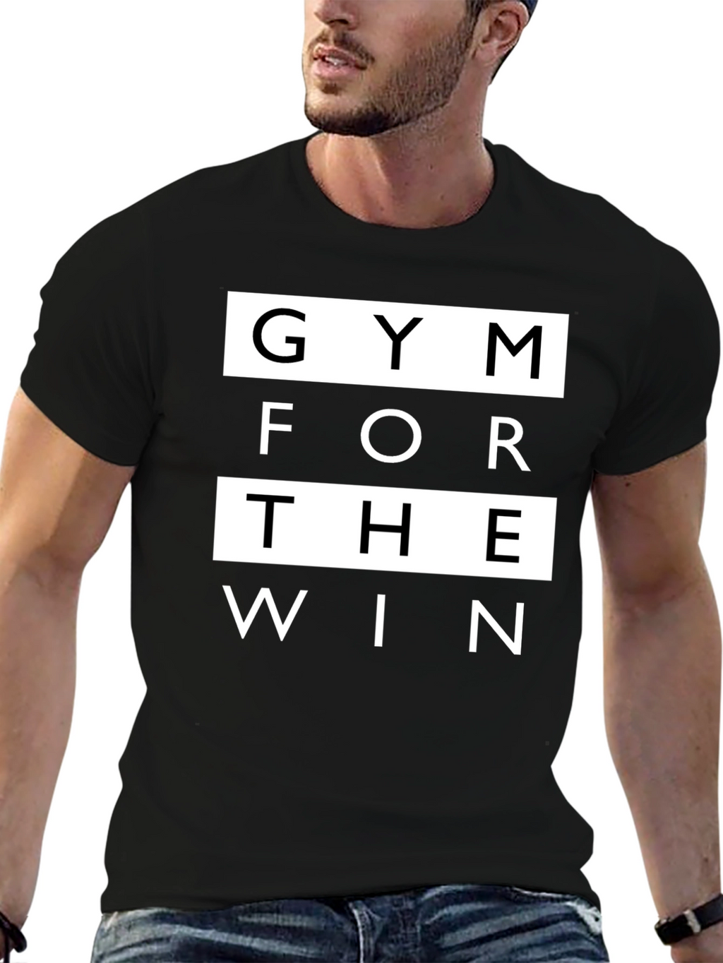 Gym For The Win Black Graphic T-Shirt