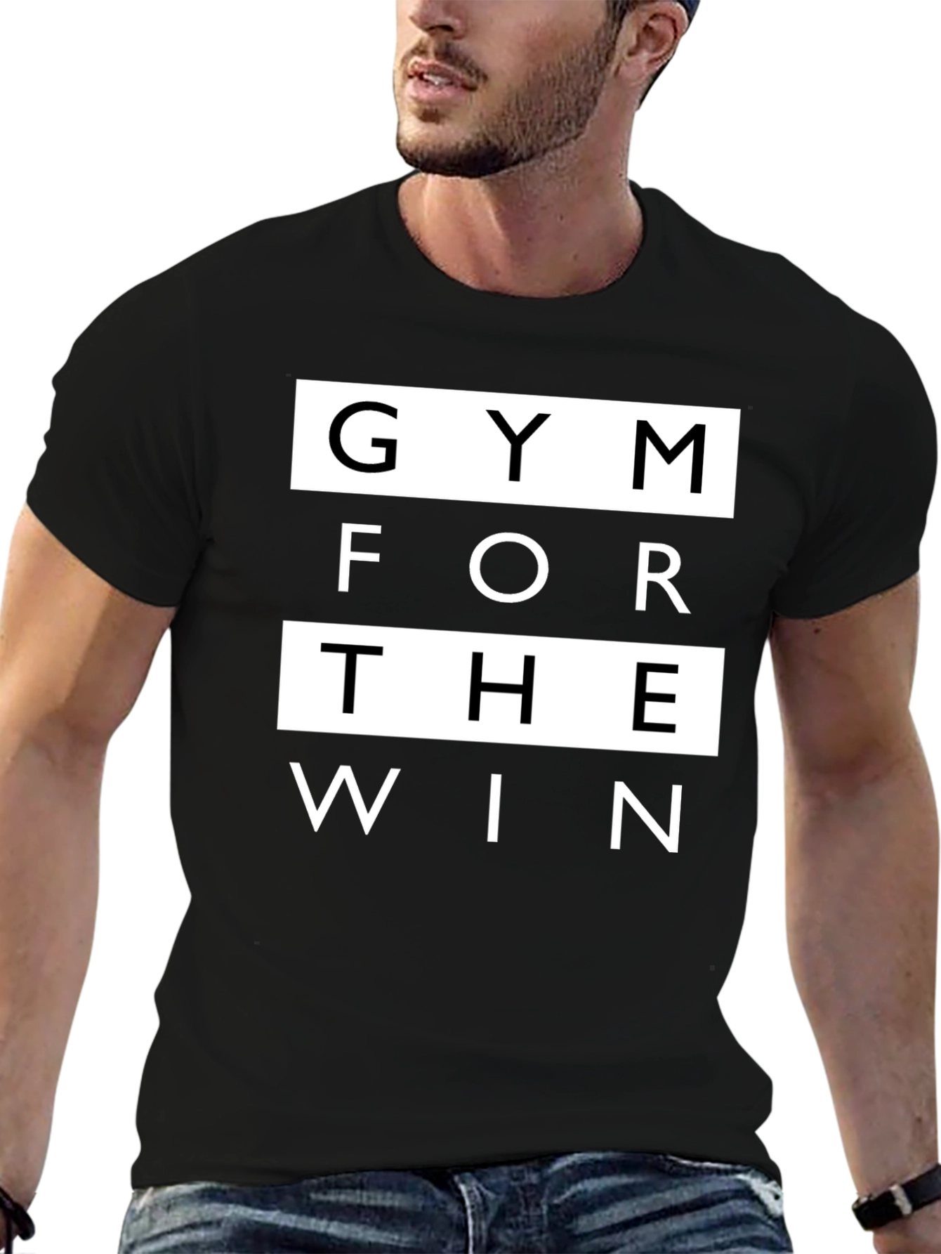 Gym For The Win Black Graphic T-Shirt