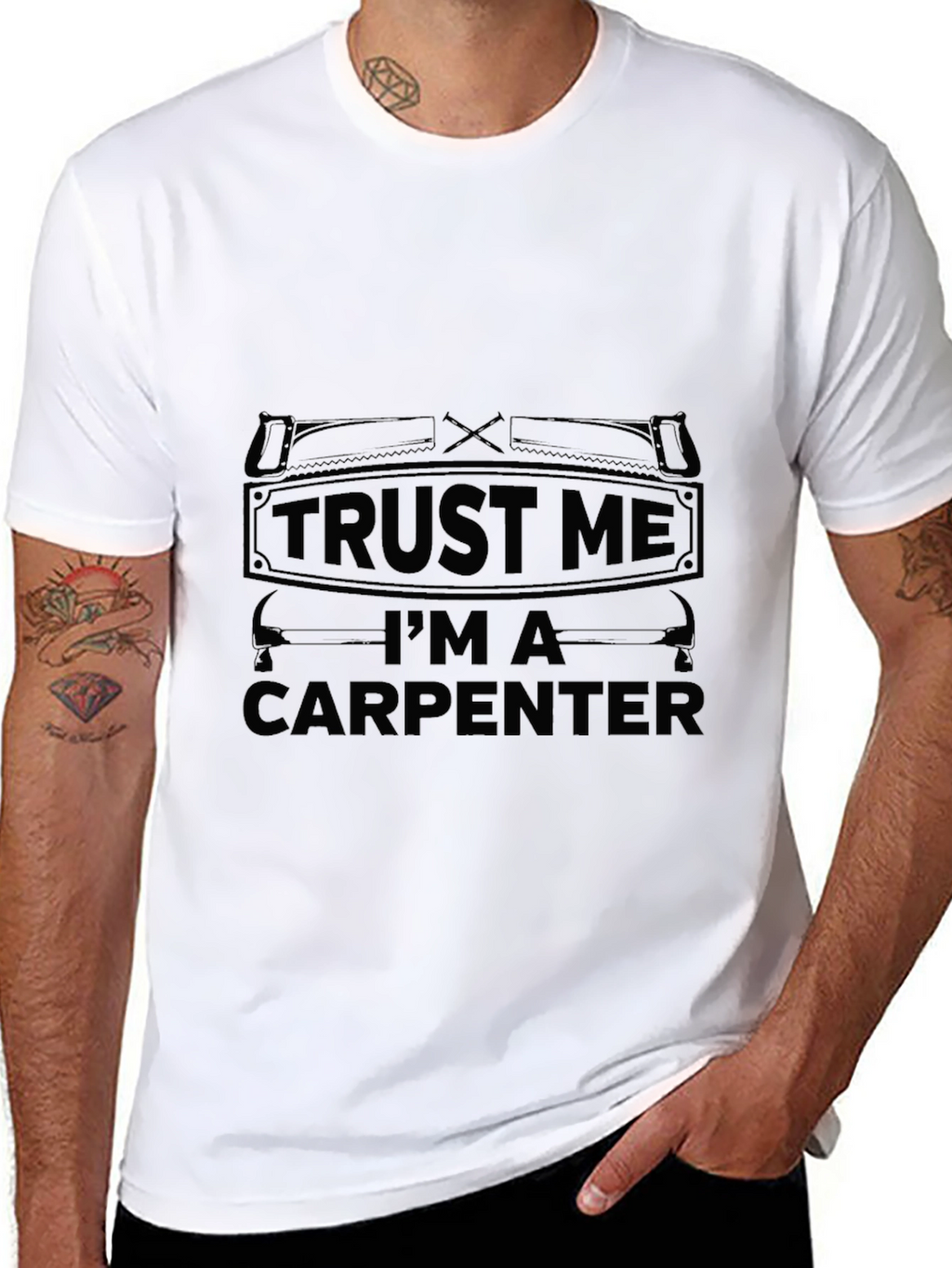 Trust Me Im A Carpenter Black T-Shirt