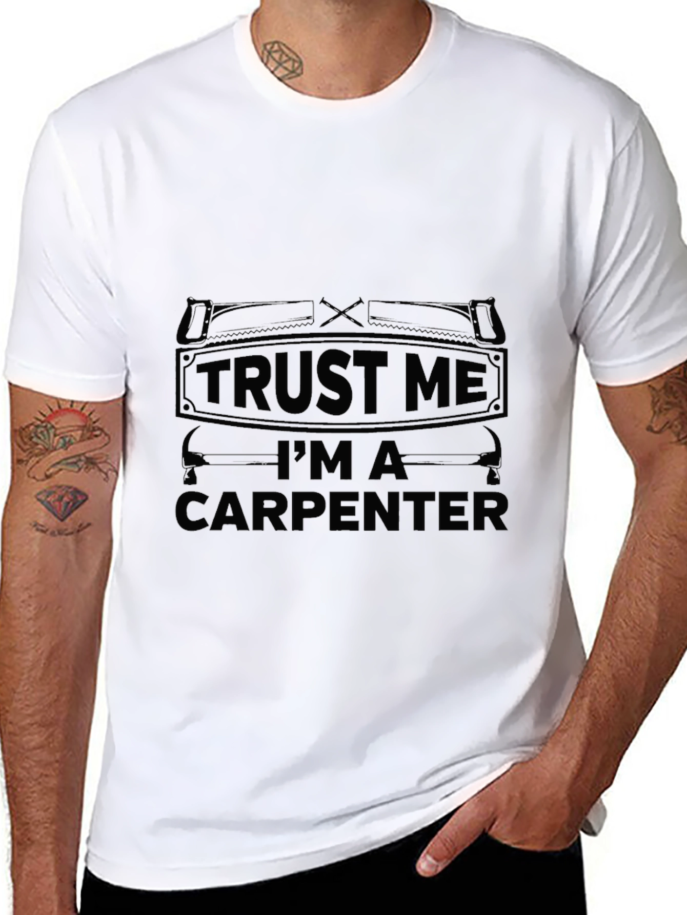 Trust Me Im A Carpenter Black T-Shirt