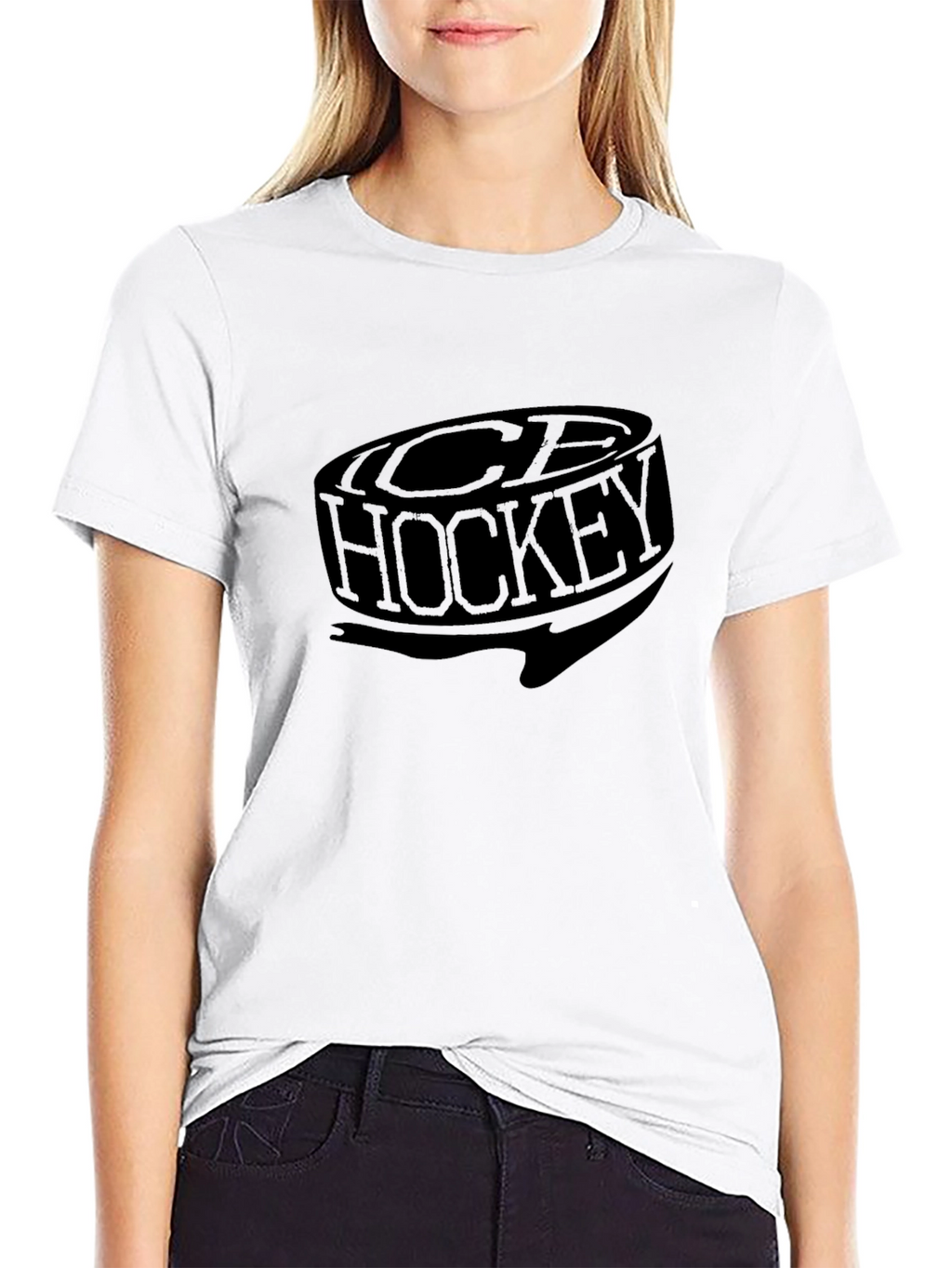 Ice Hockey Graphic T-Shirt - Black