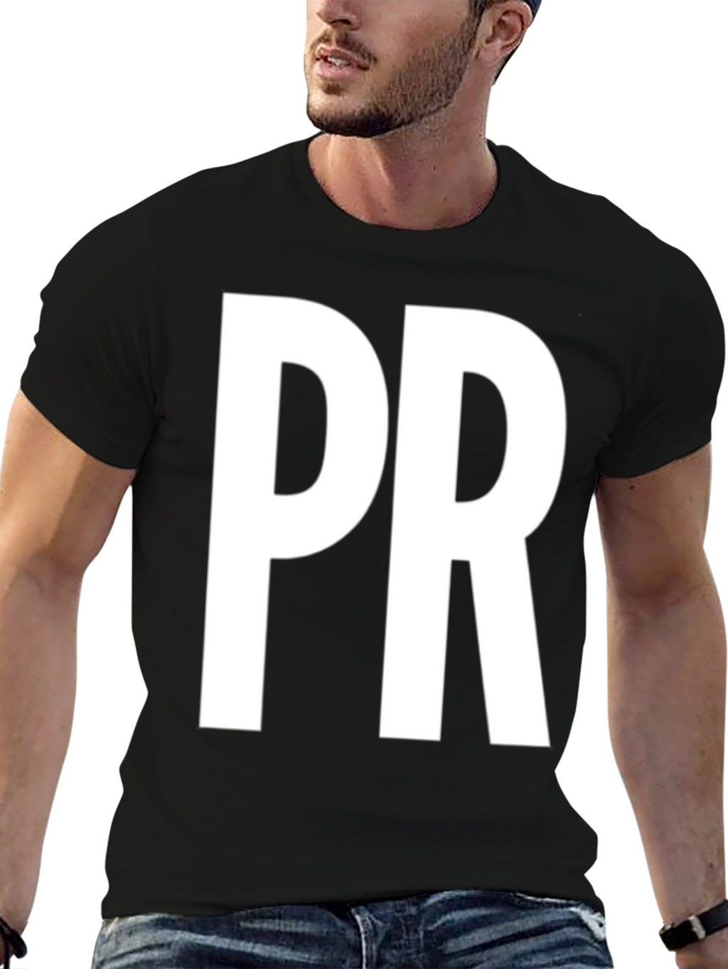 PR Bold Lettering Black T-Shirt