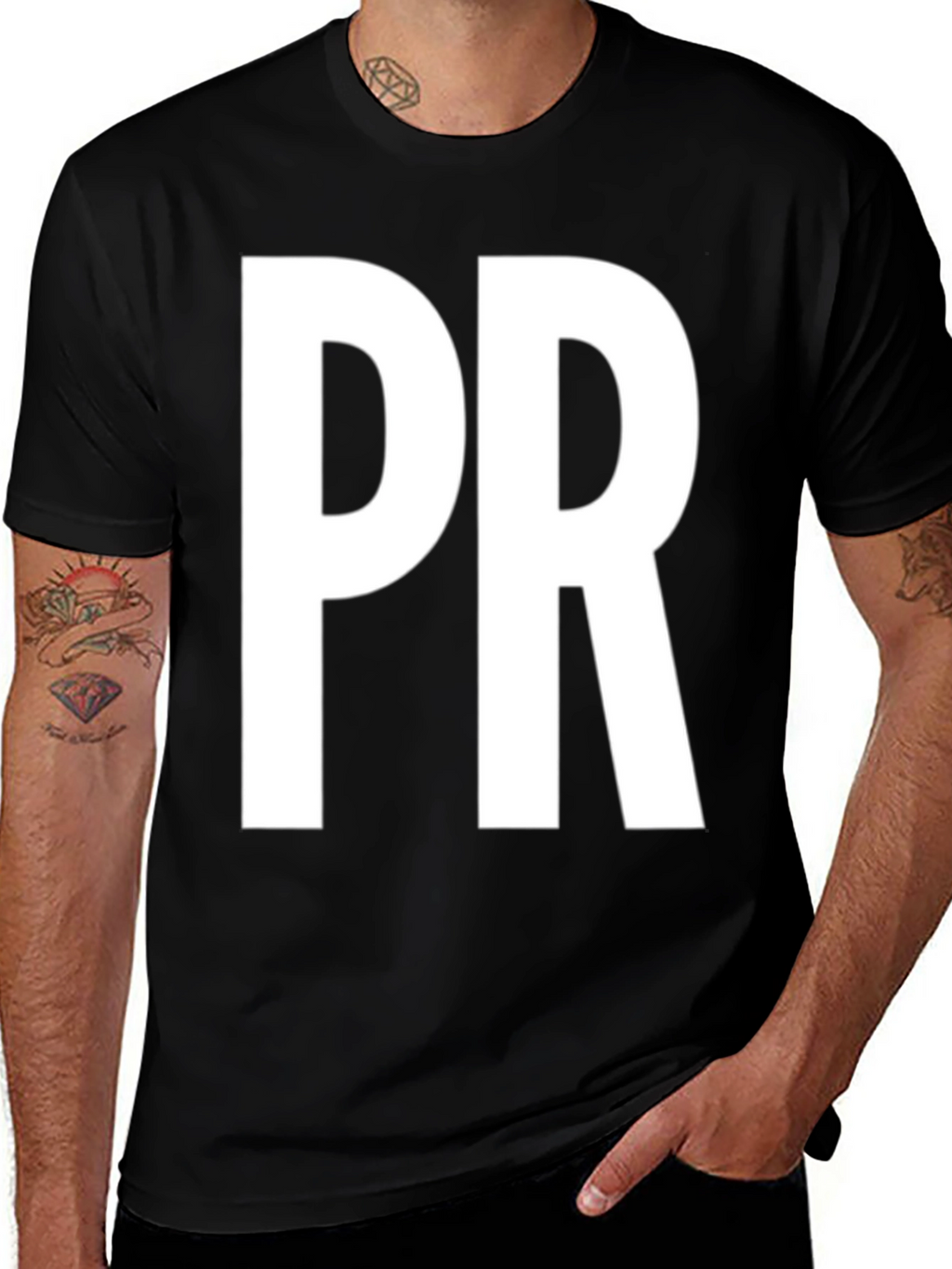 PR Bold Lettering Black T-Shirt