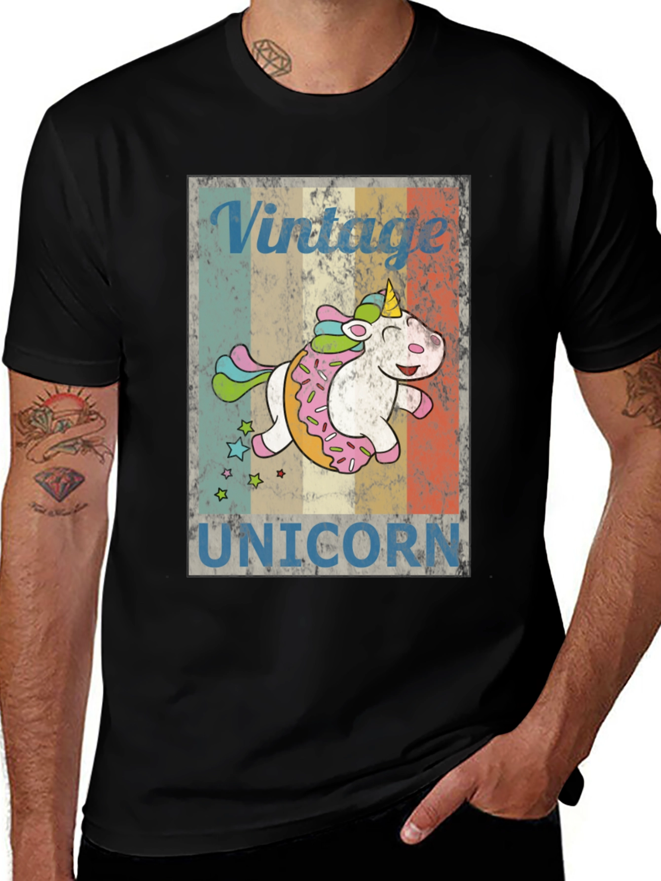 Vintage Unicorn Doughnut T-Shirt