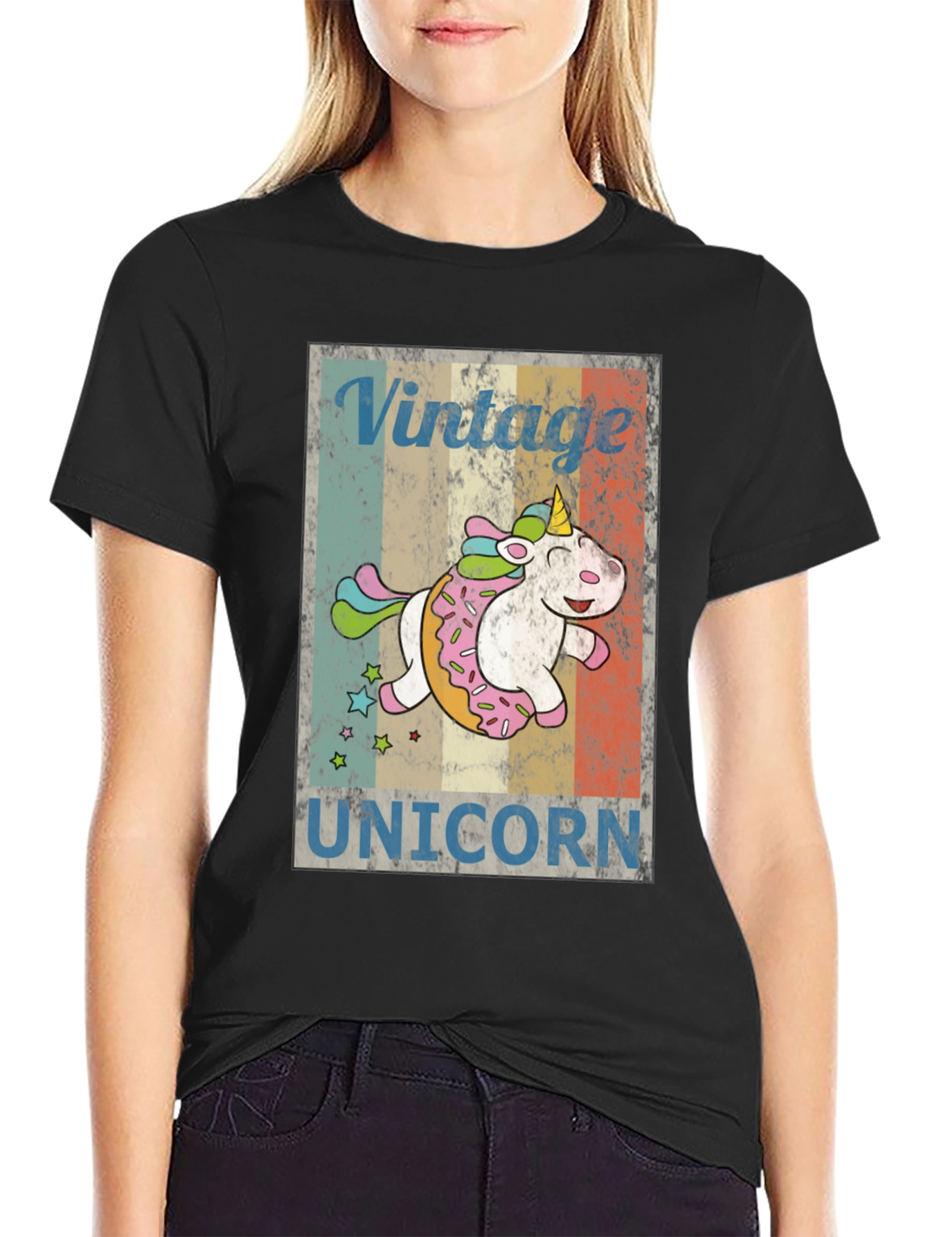 Vintage Unicorn Doughnut T-Shirt