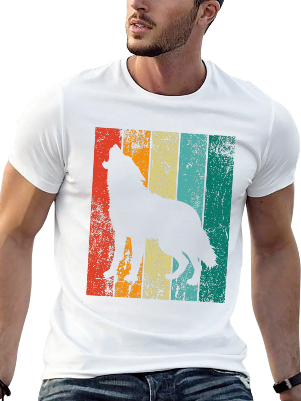Retro Wolf Silhouette Graphic Tee