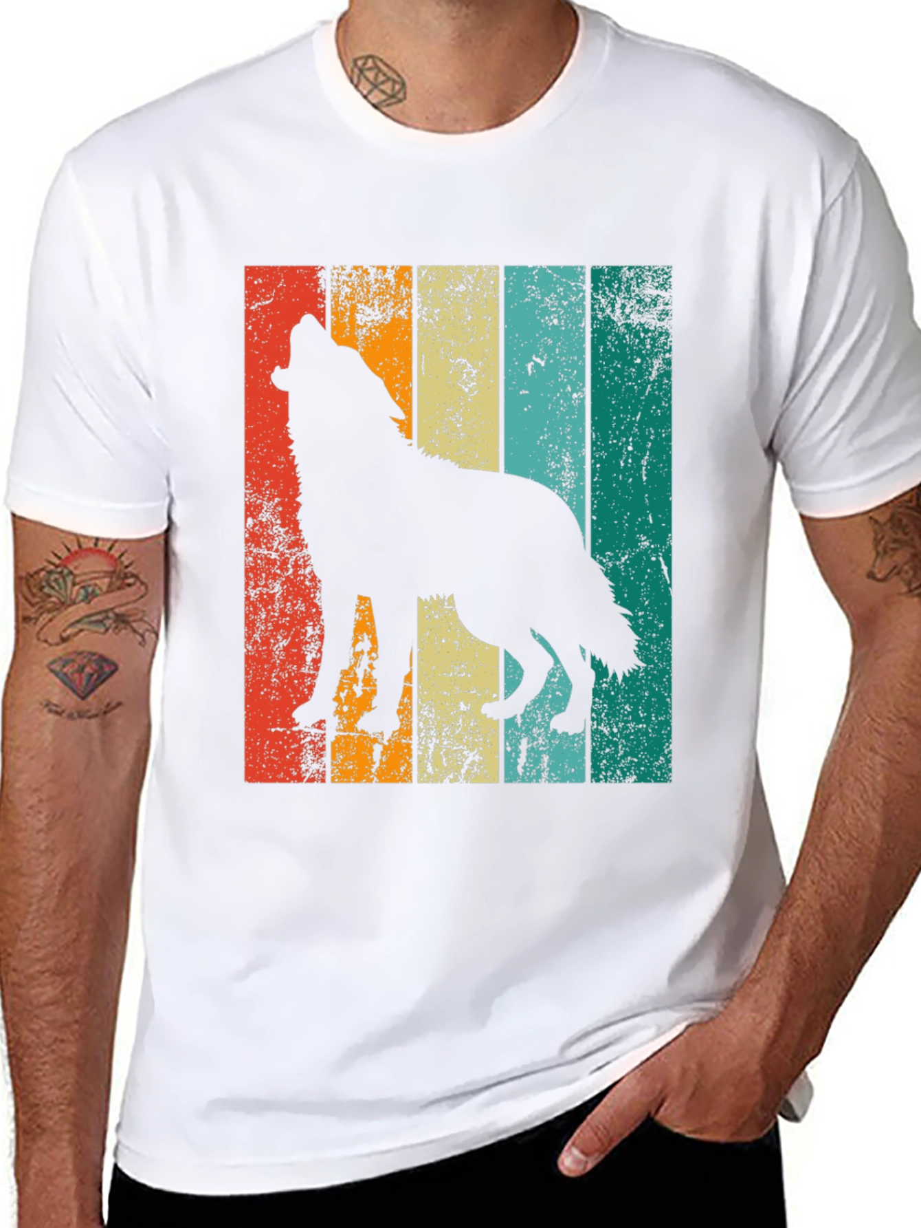 Retro Wolf Silhouette Graphic Tee