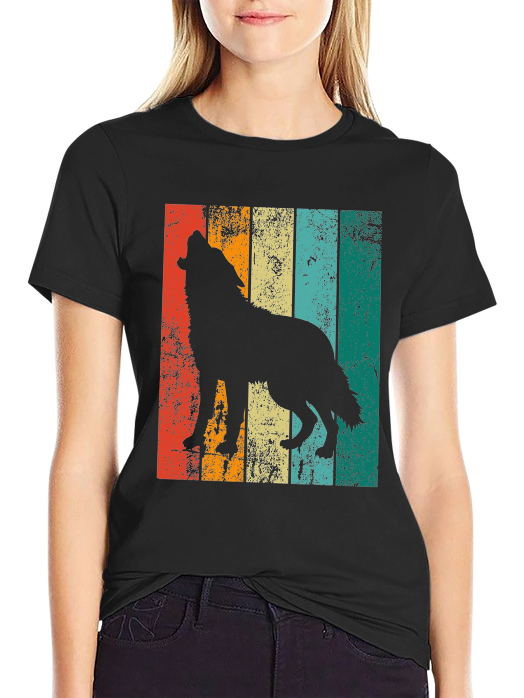 Retro Wolf Silhouette Graphic Tee