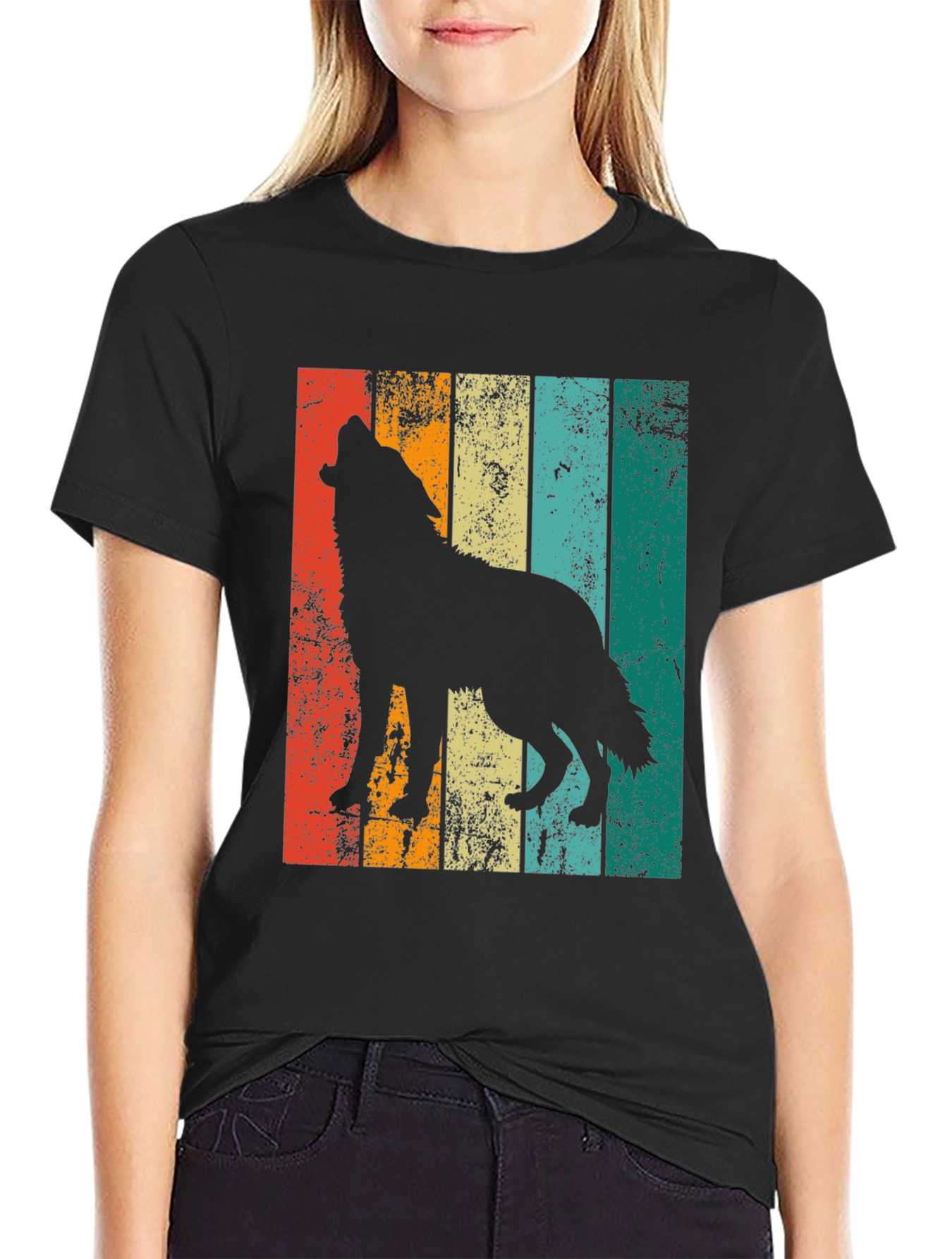 Retro Wolf Silhouette Graphic Tee