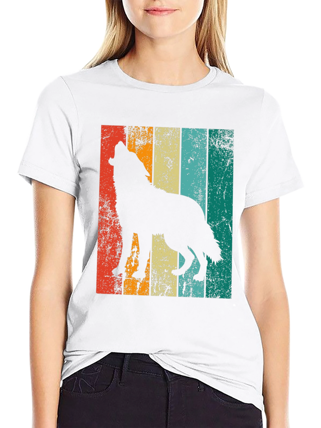 Retro Wolf Silhouette Graphic Tee