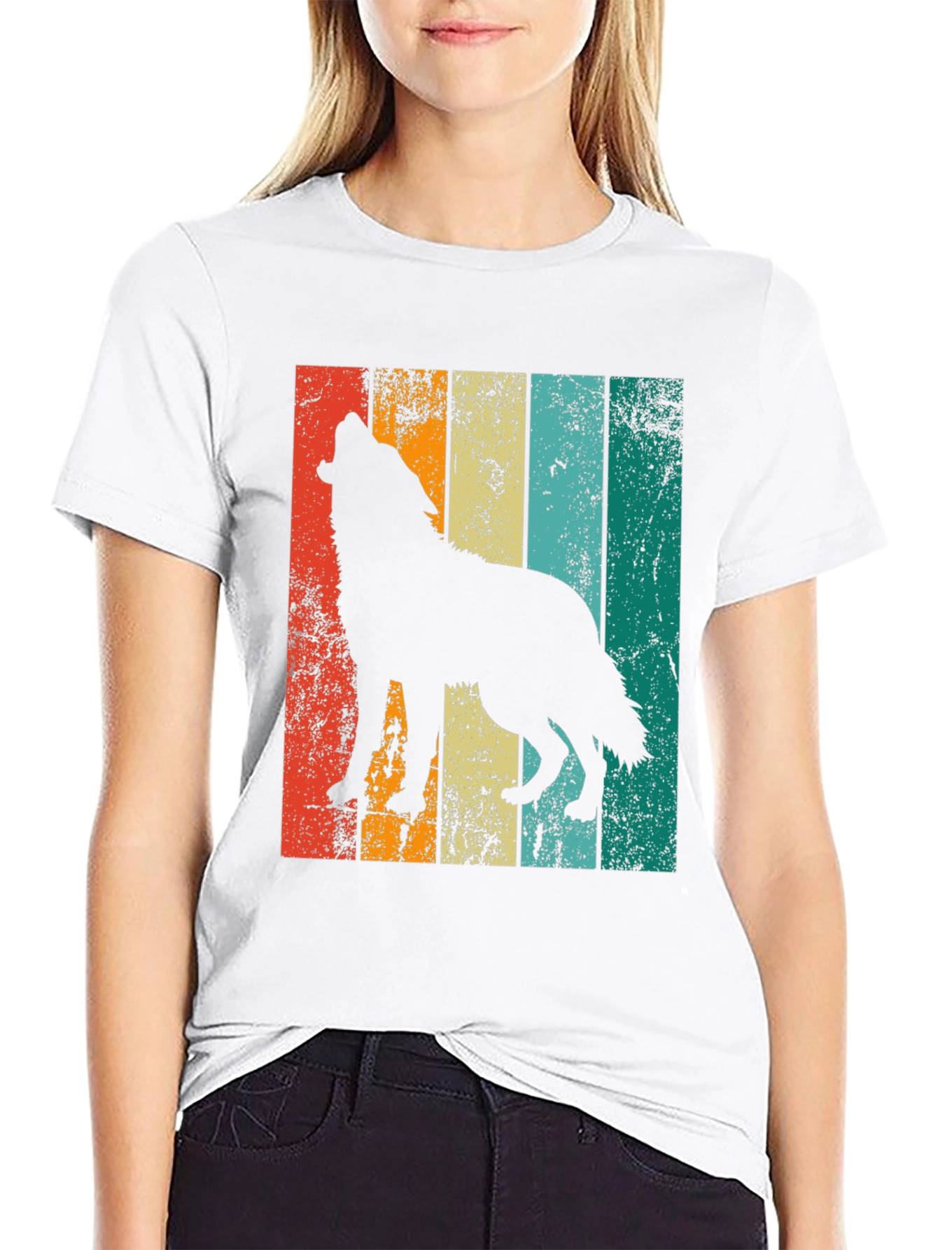 Retro Wolf Silhouette Graphic Tee