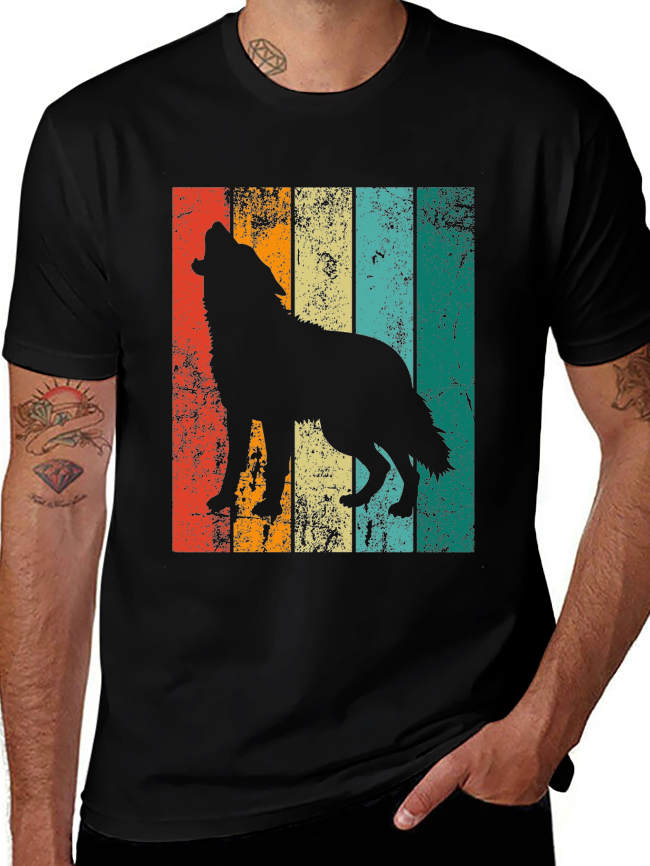 Retro Wolf Silhouette Graphic Tee
