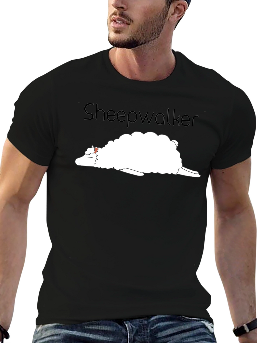 Sheepwalker Black T-Shirt - Funny Graphic Tee